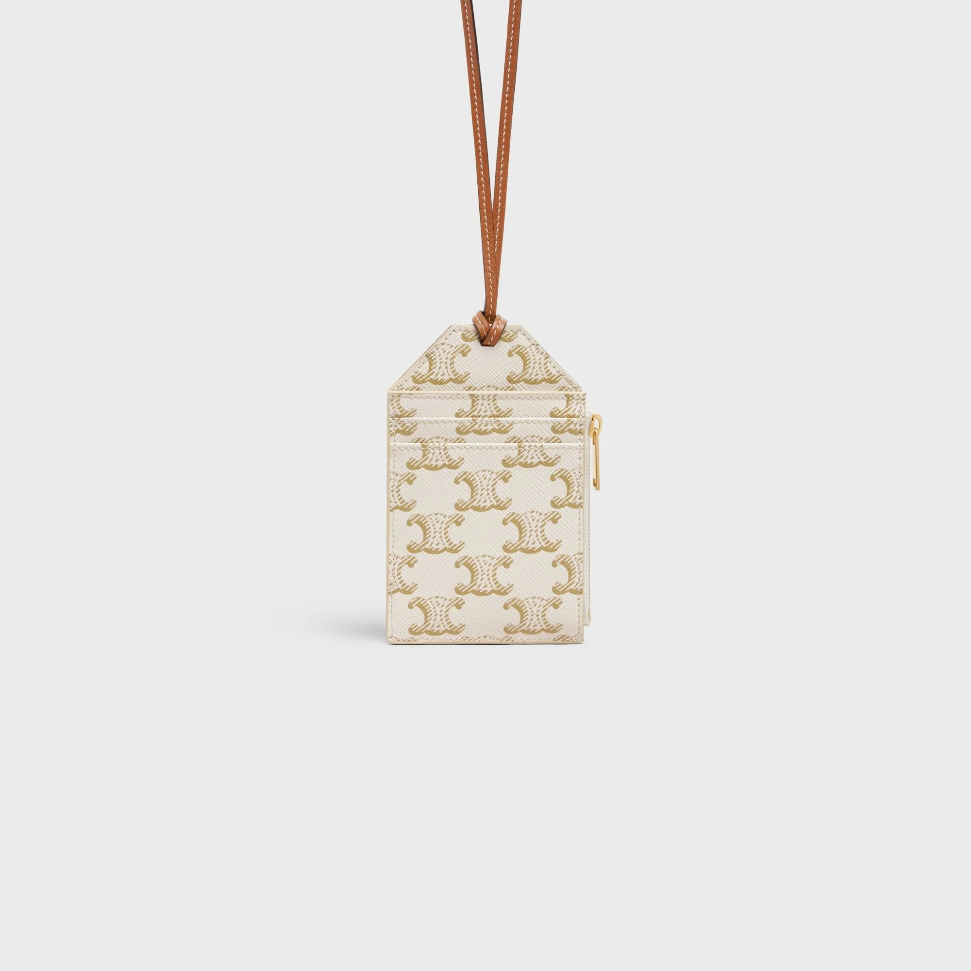 Card Holder Necklace - White/Tan - Image 13