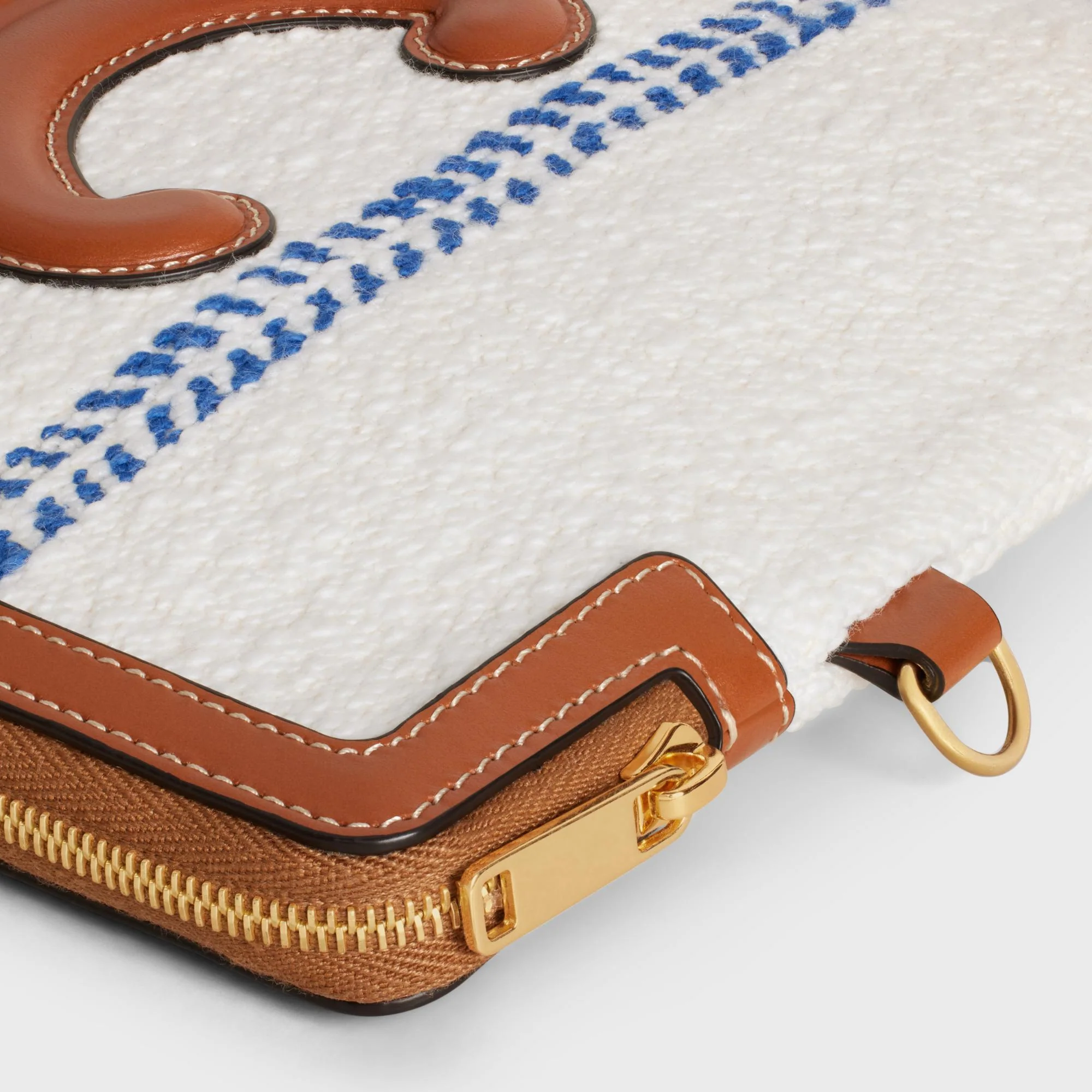 Small Pouch With Strap - White/Blue - Image 5