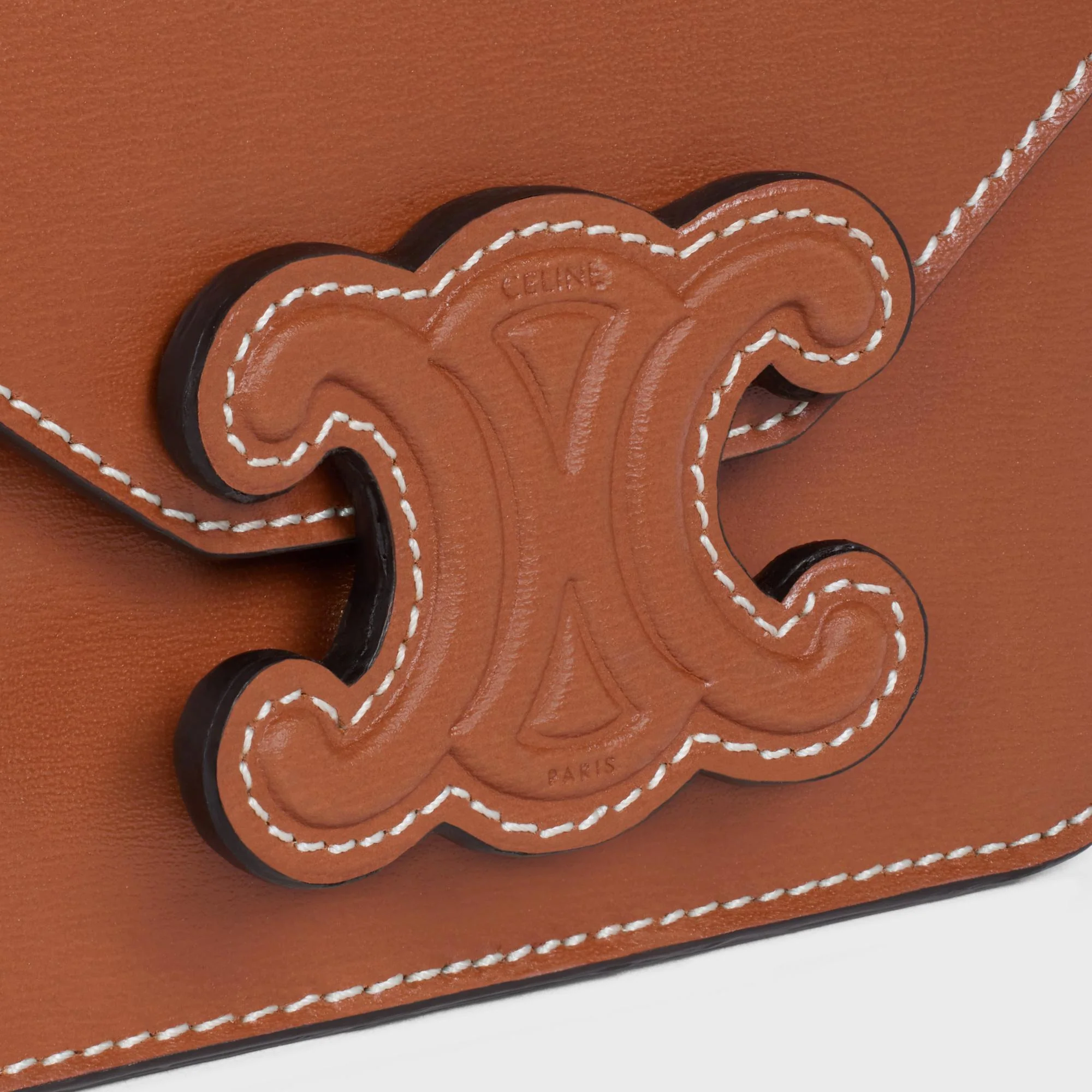 Card Holder On Chain Leather - Tan - Image 5
