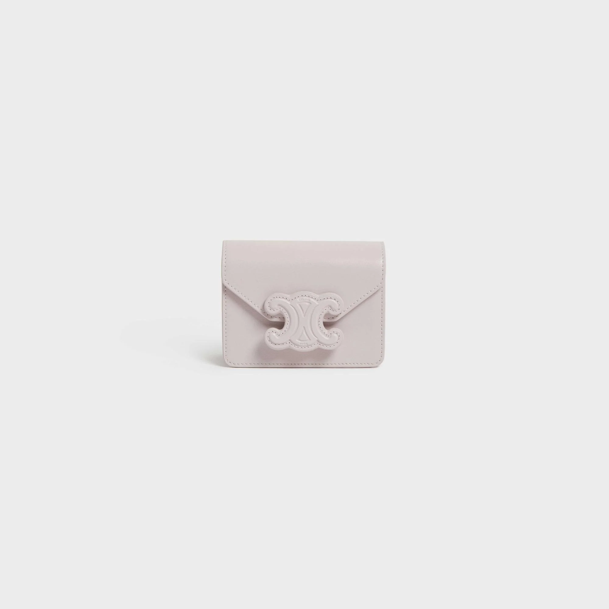 Card Holder On Chain Leather - Powder