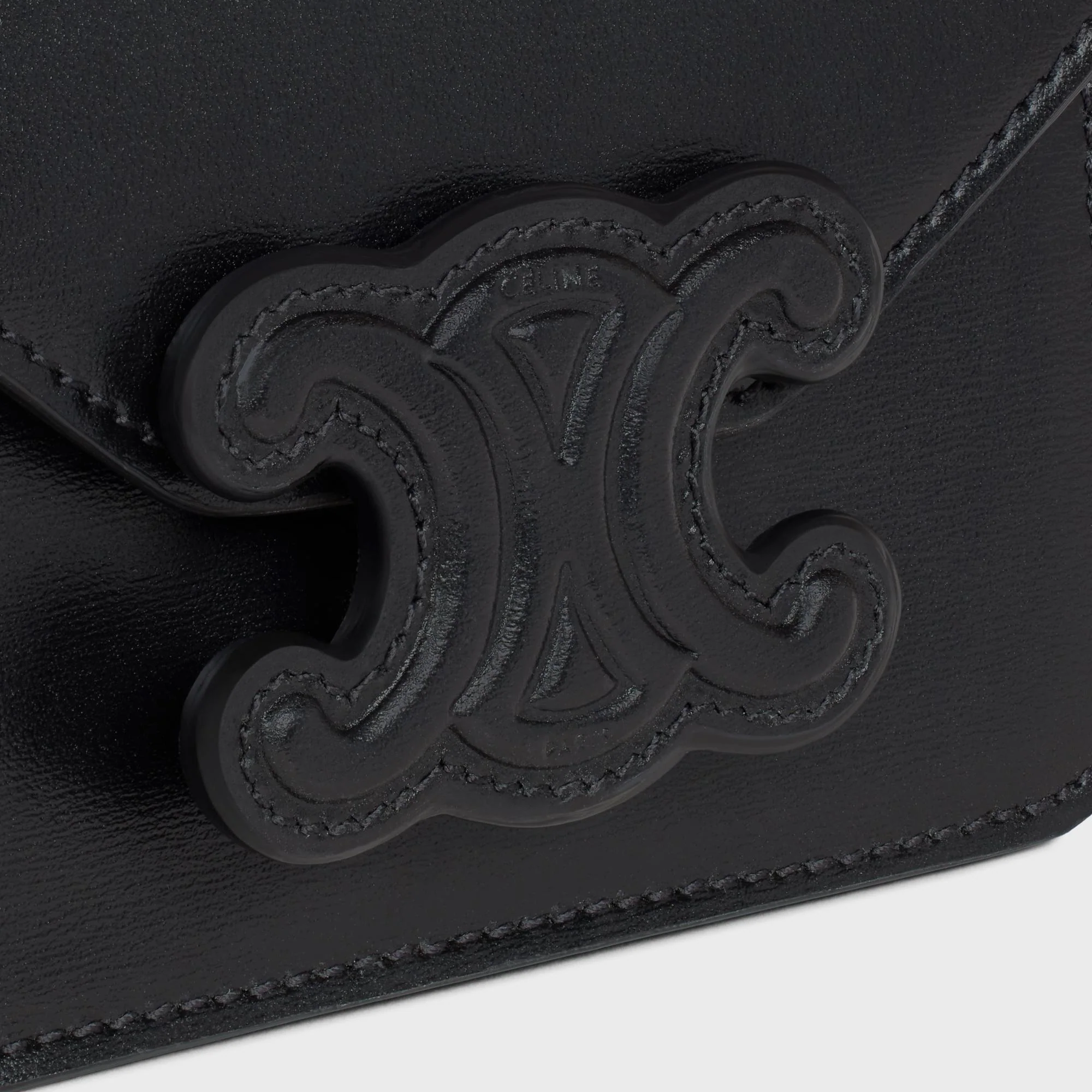 Card Holder On Chain Leather - Black - Image 5