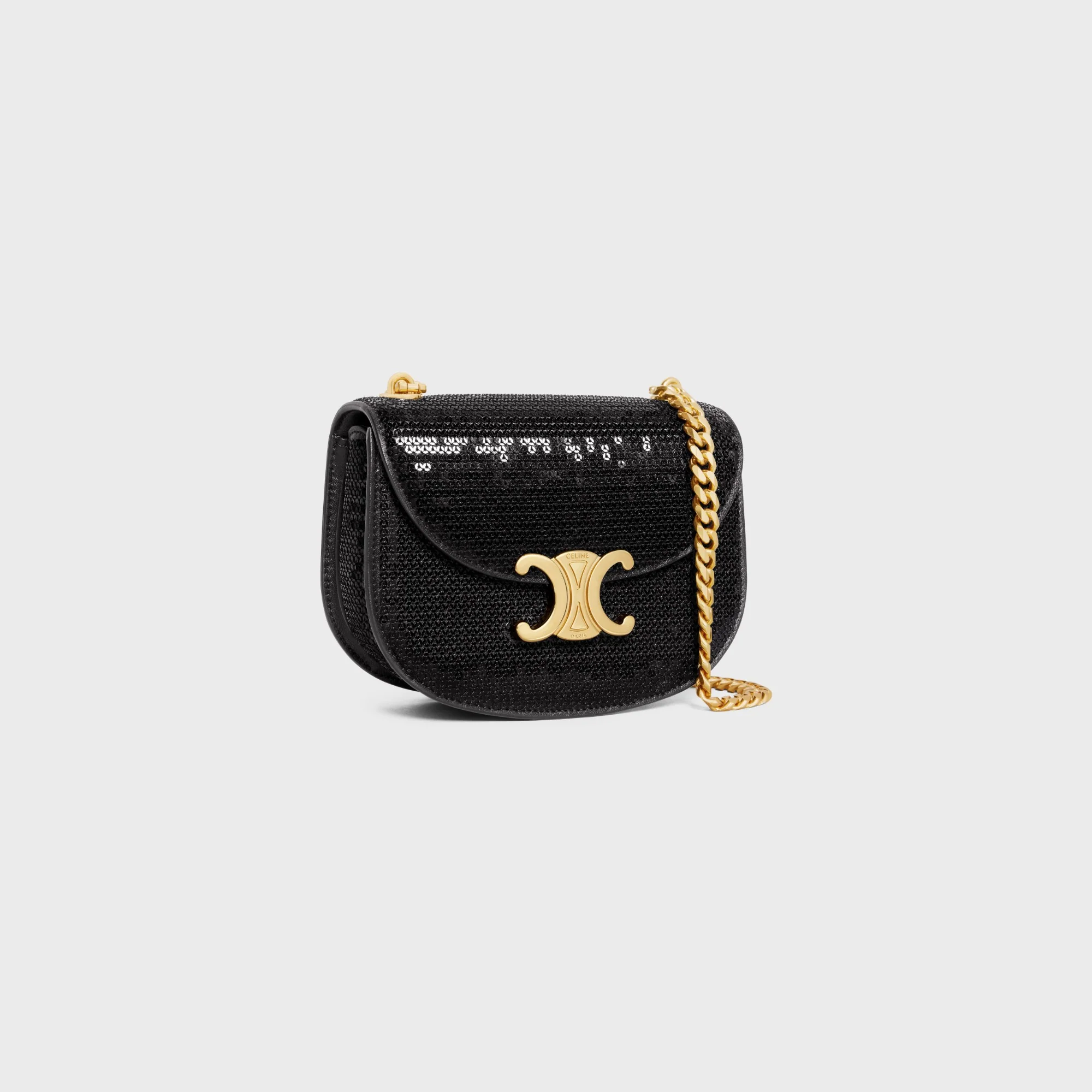 Mini Shoulder Chain Besace Clea - Black Sequin - Image 2