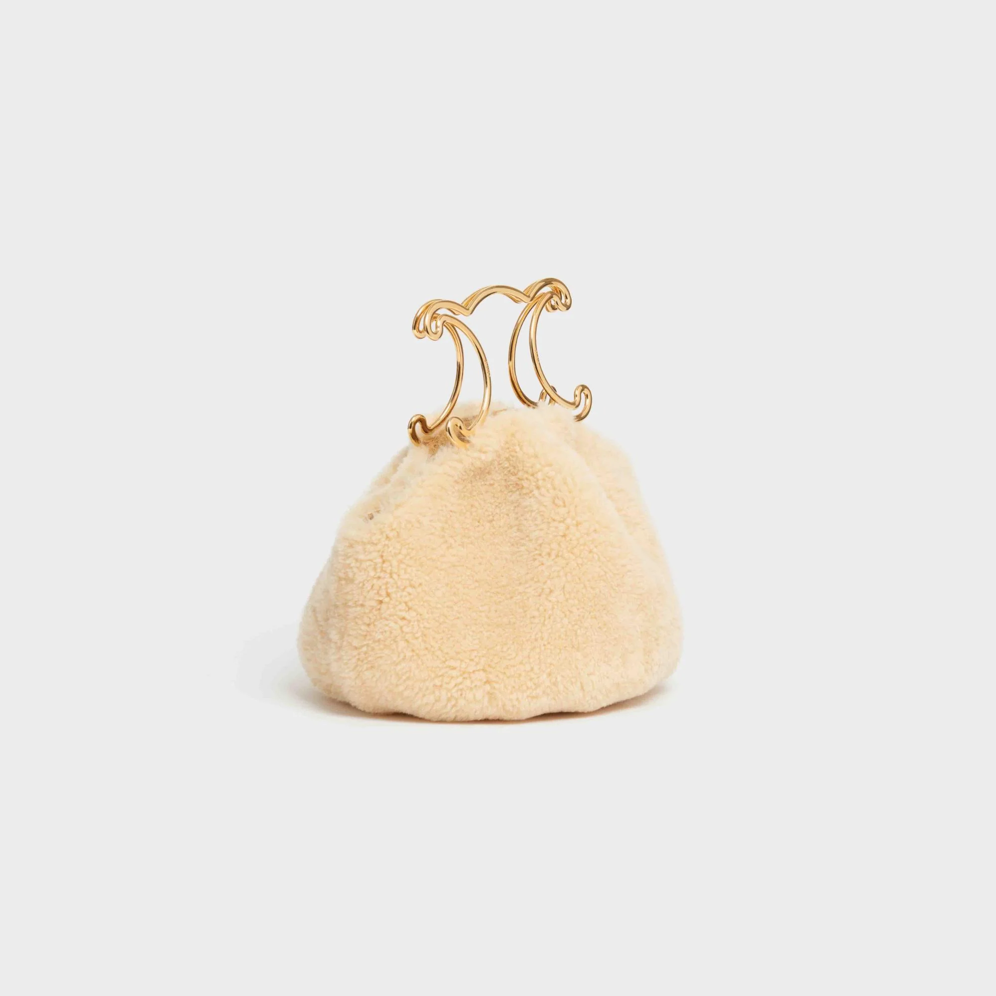 Triomphe Frame Pleated Purse - Natural - Image 2