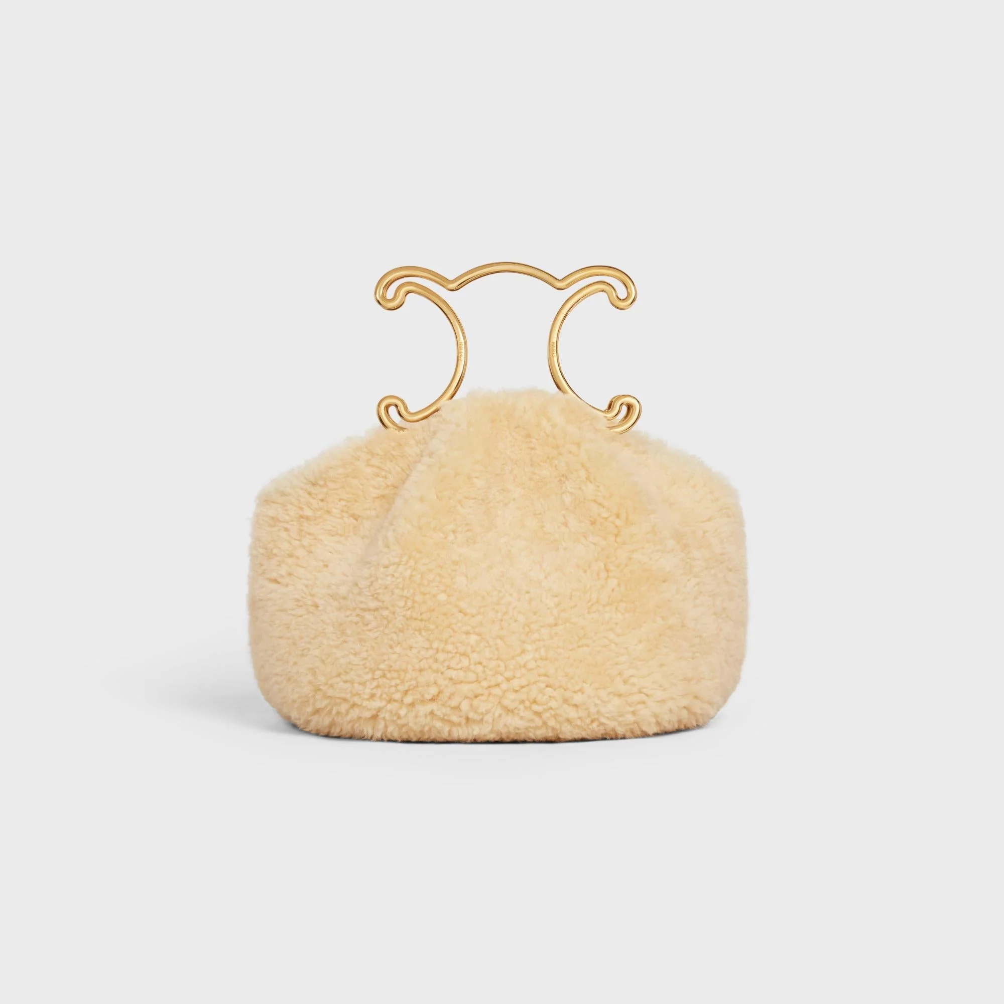 Triomphe Frame Pleated Purse - Natural - Image 3