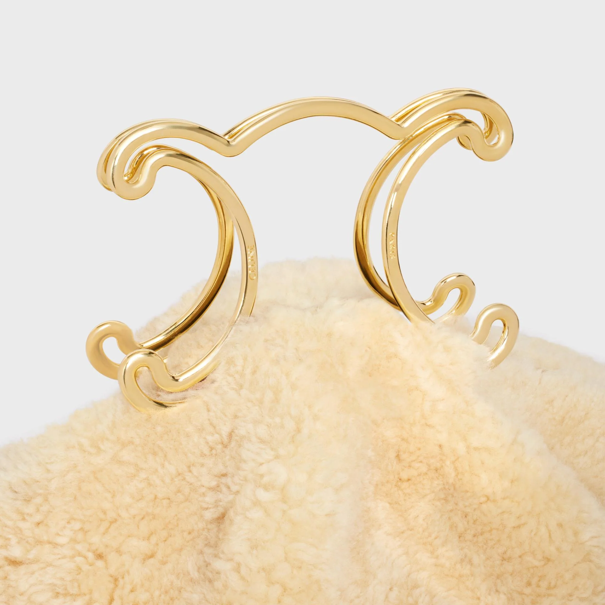 Triomphe Frame Pleated Purse - Natural - Image 4