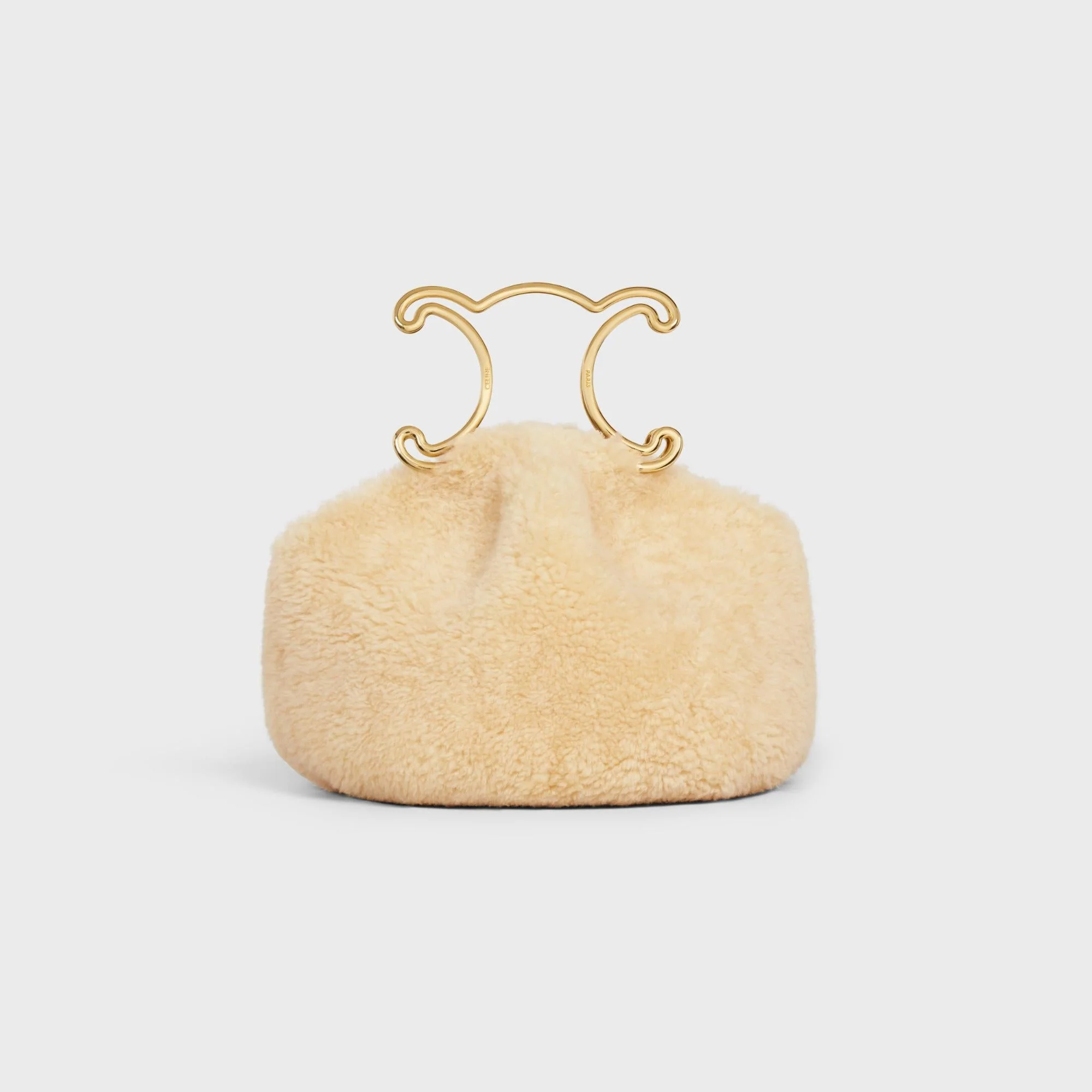 Triomphe Frame Pleated Purse - Natural - Image 5