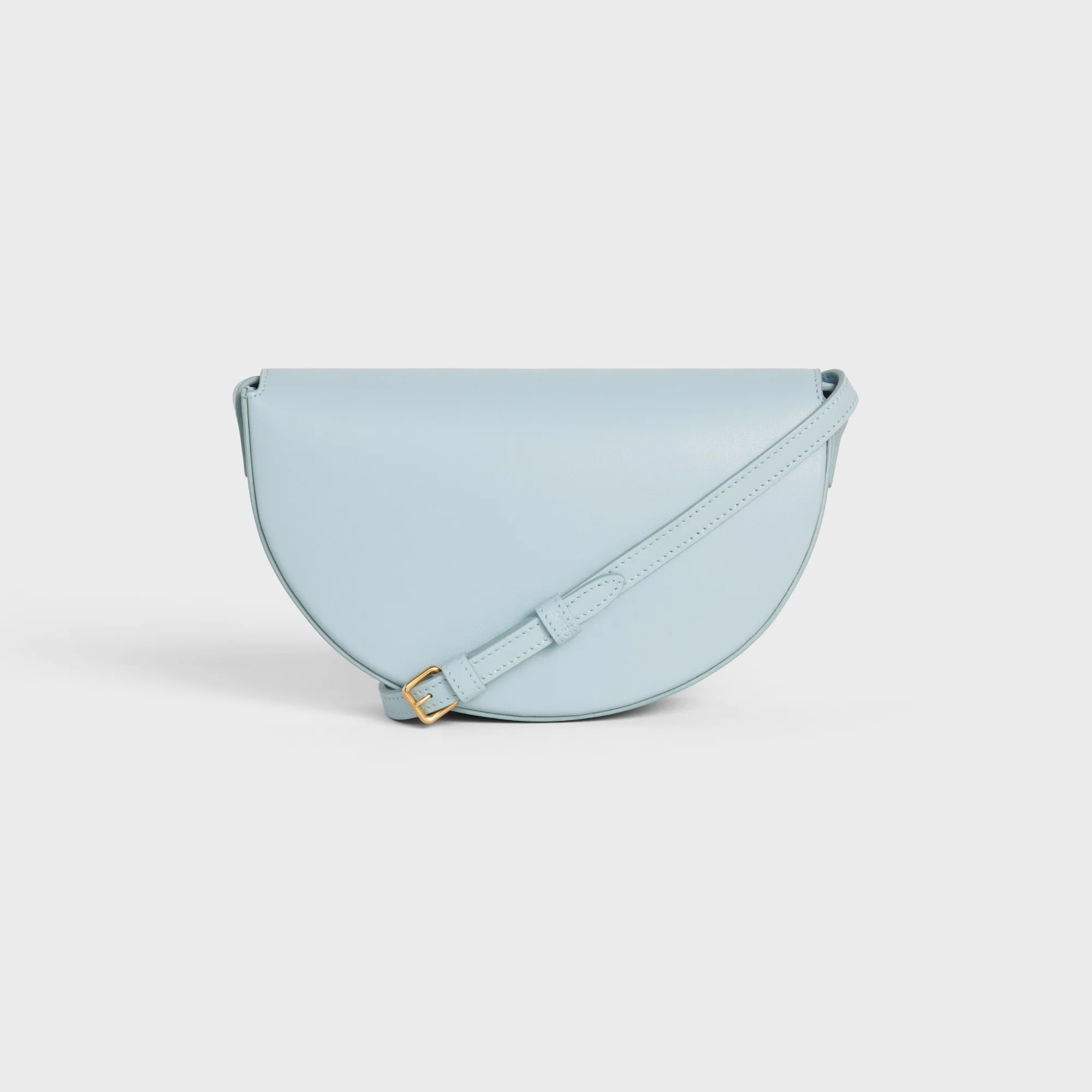 Triomphe Leather Messenger Bag - Ice Blue - Image 5