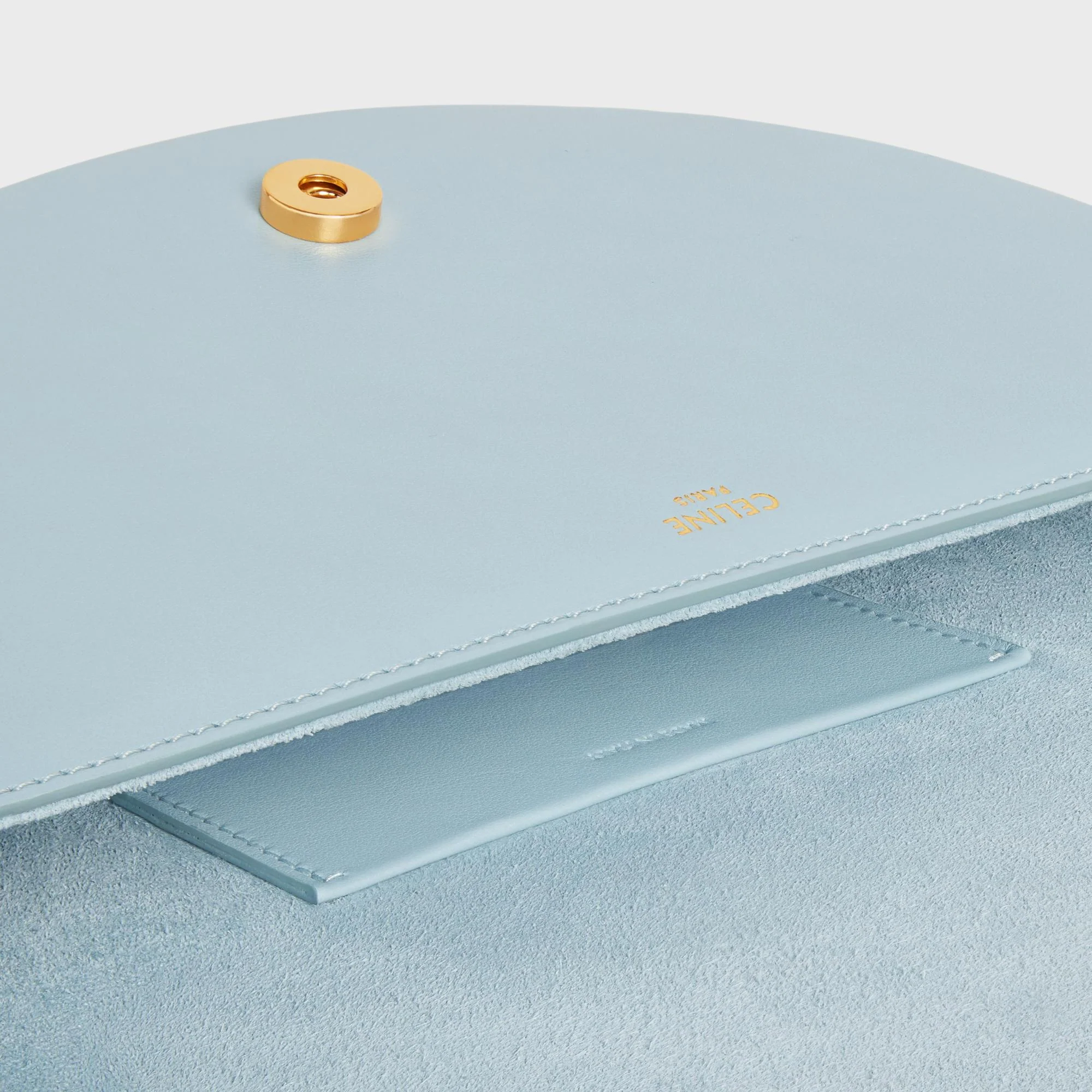 Triomphe Leather Messenger Bag - Ice Blue - Image 8