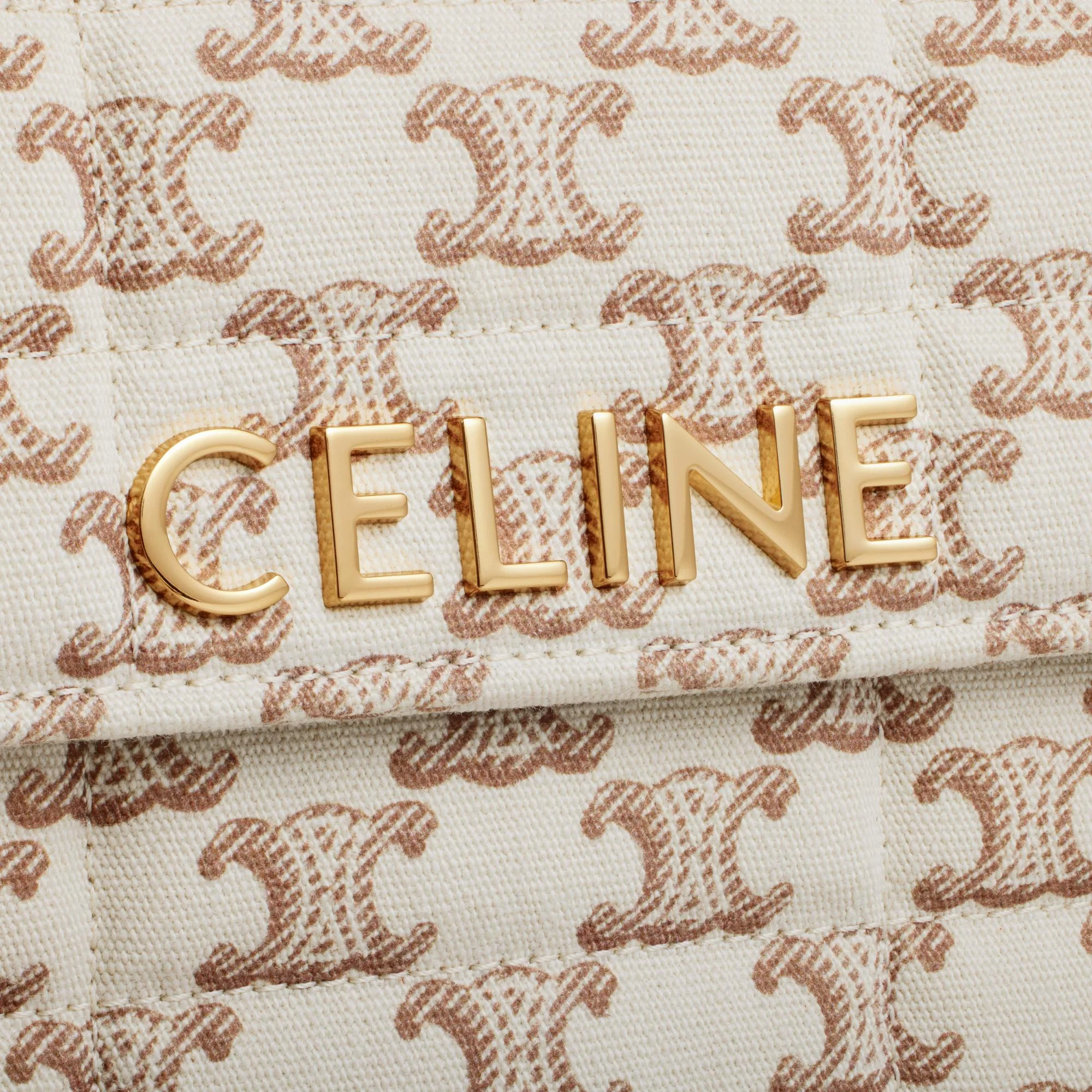 Celine Monochrome Quilted Chain Shoulder Bag - White - Image 8
