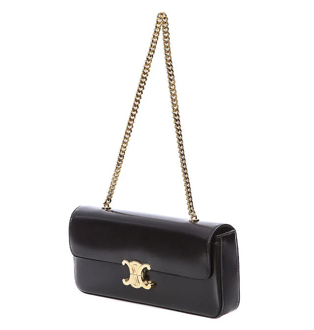 Claude Large Chain Shoulder Bag - Black - Image 2