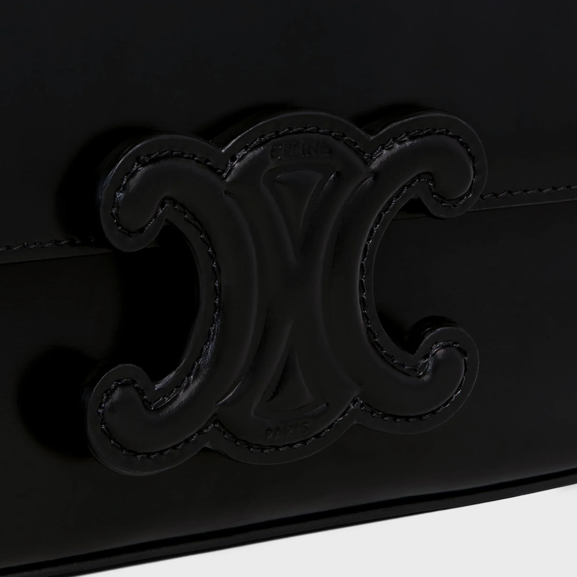 Cuir Triomphe Chain Shoulder Bag - Black/Black - Image 5
