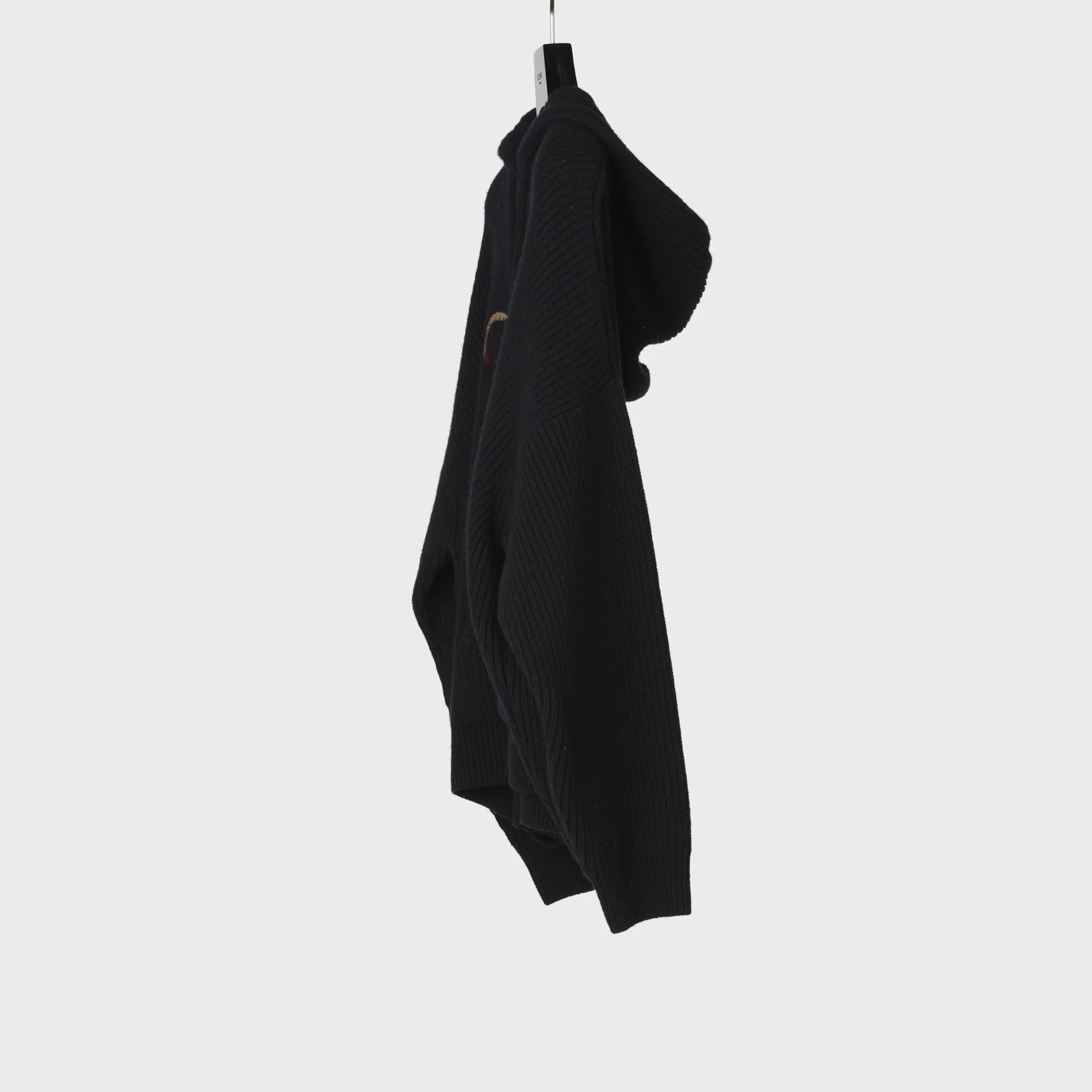 Kangaroo Pocket Hooded Sweater - Black - Image 3