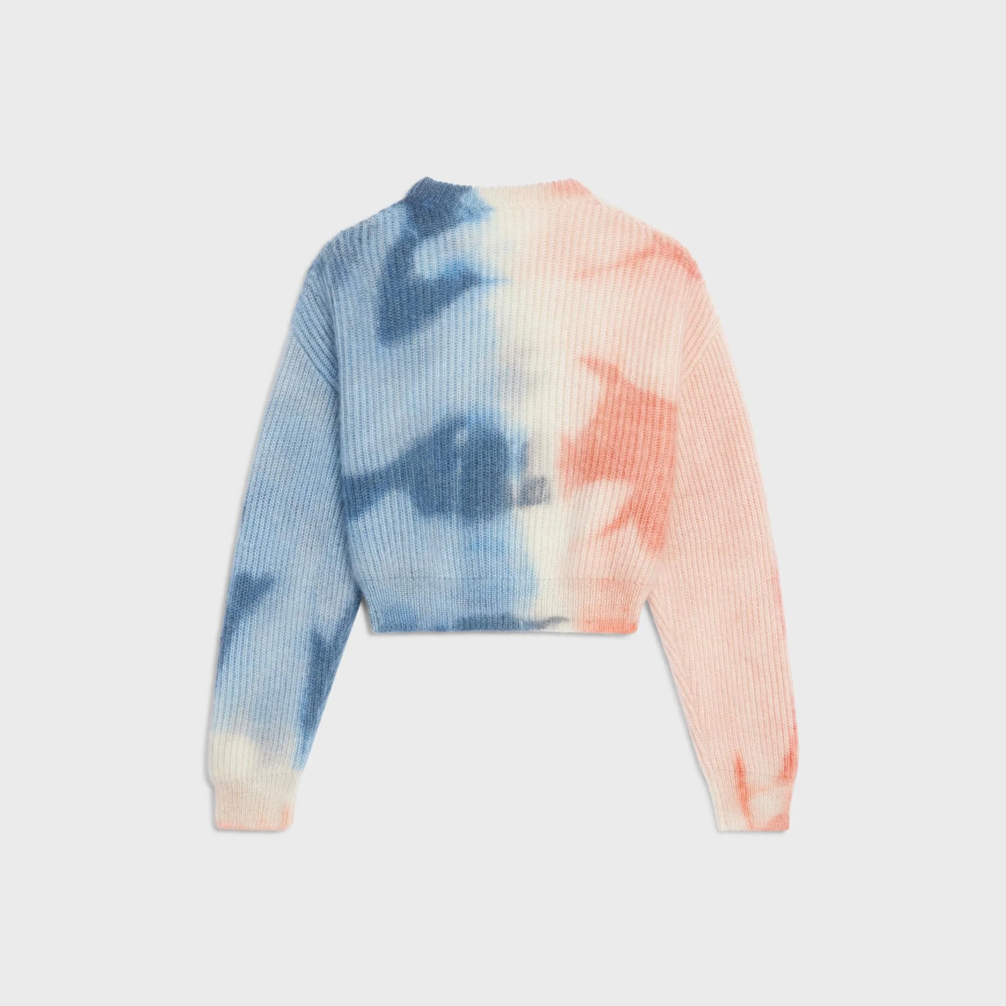 Cropped Round Neck Sweater - Off White/Pink - Image 2