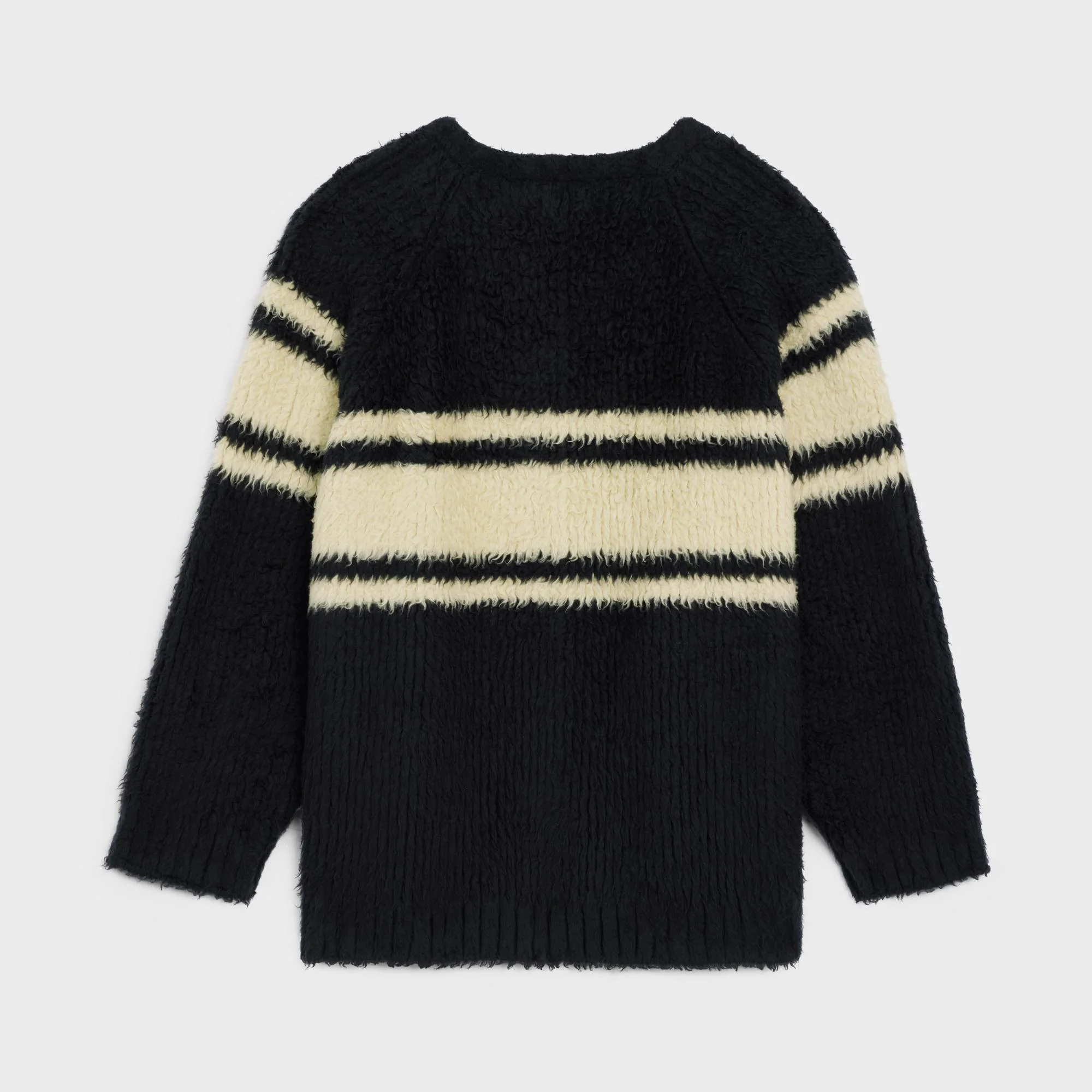 Oversized Round Neck Sweater - Black - Image 2