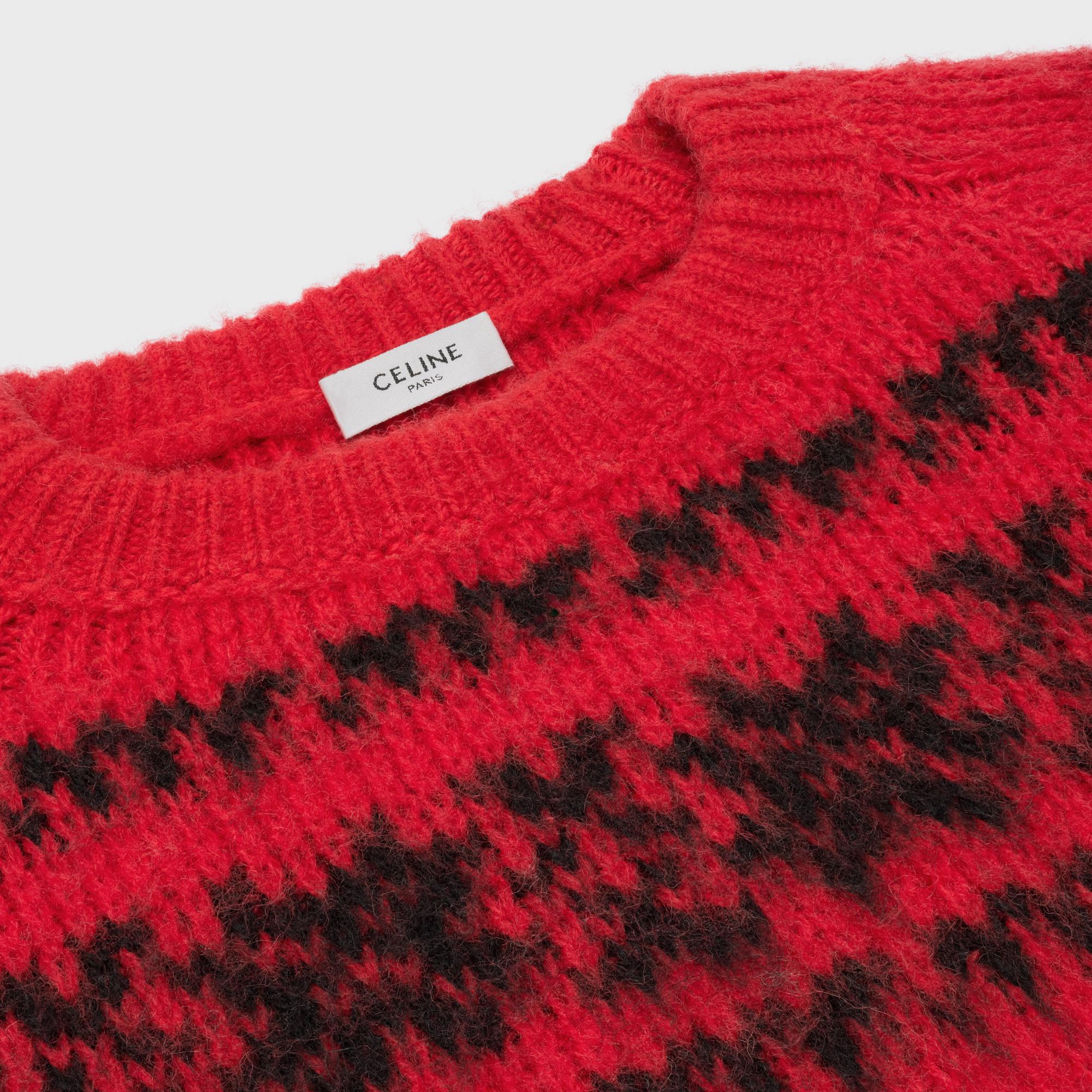 Boxy Round Neck Sweater - Red/Black - Image 4