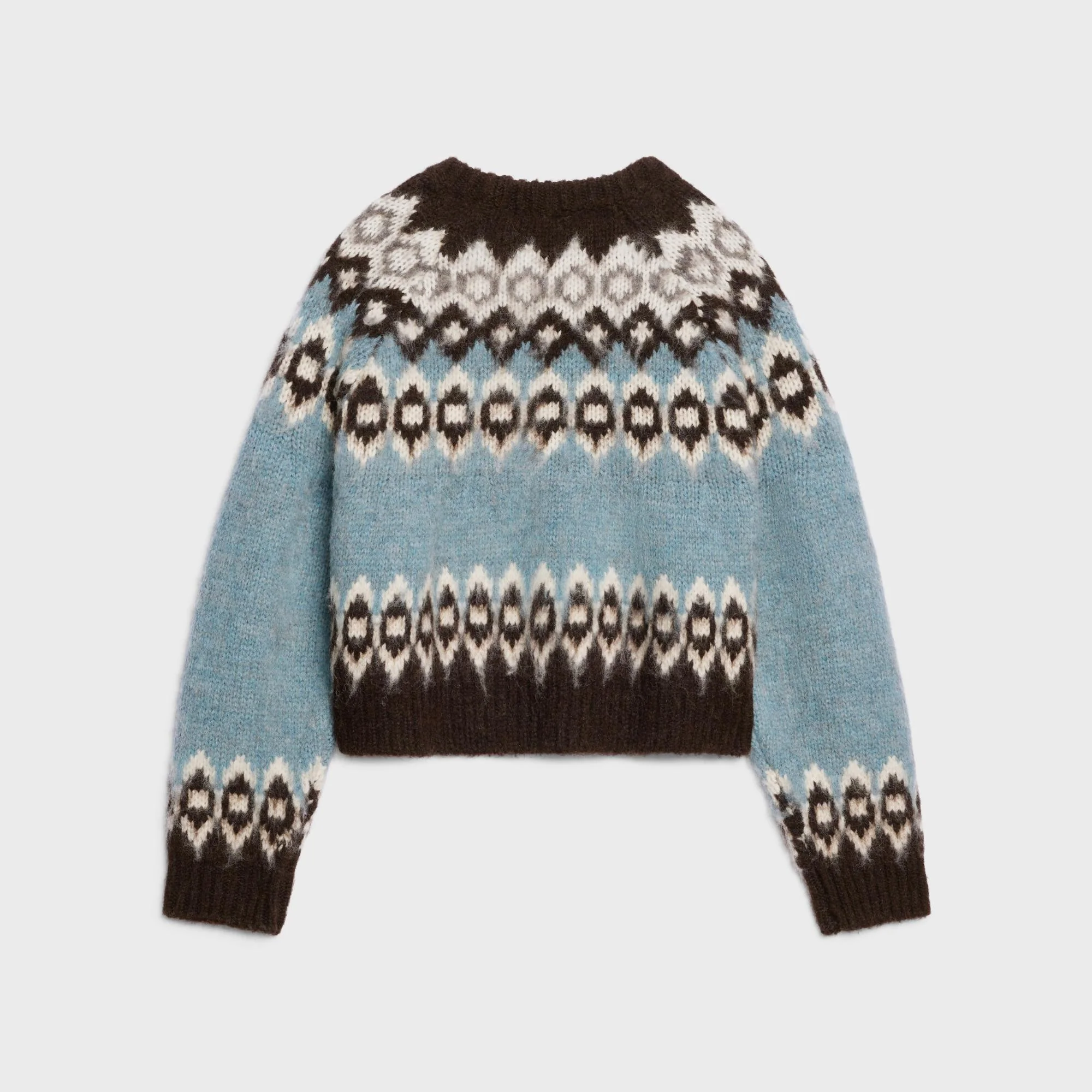 Boxy Round Neck Sweater - Blue - Image 2