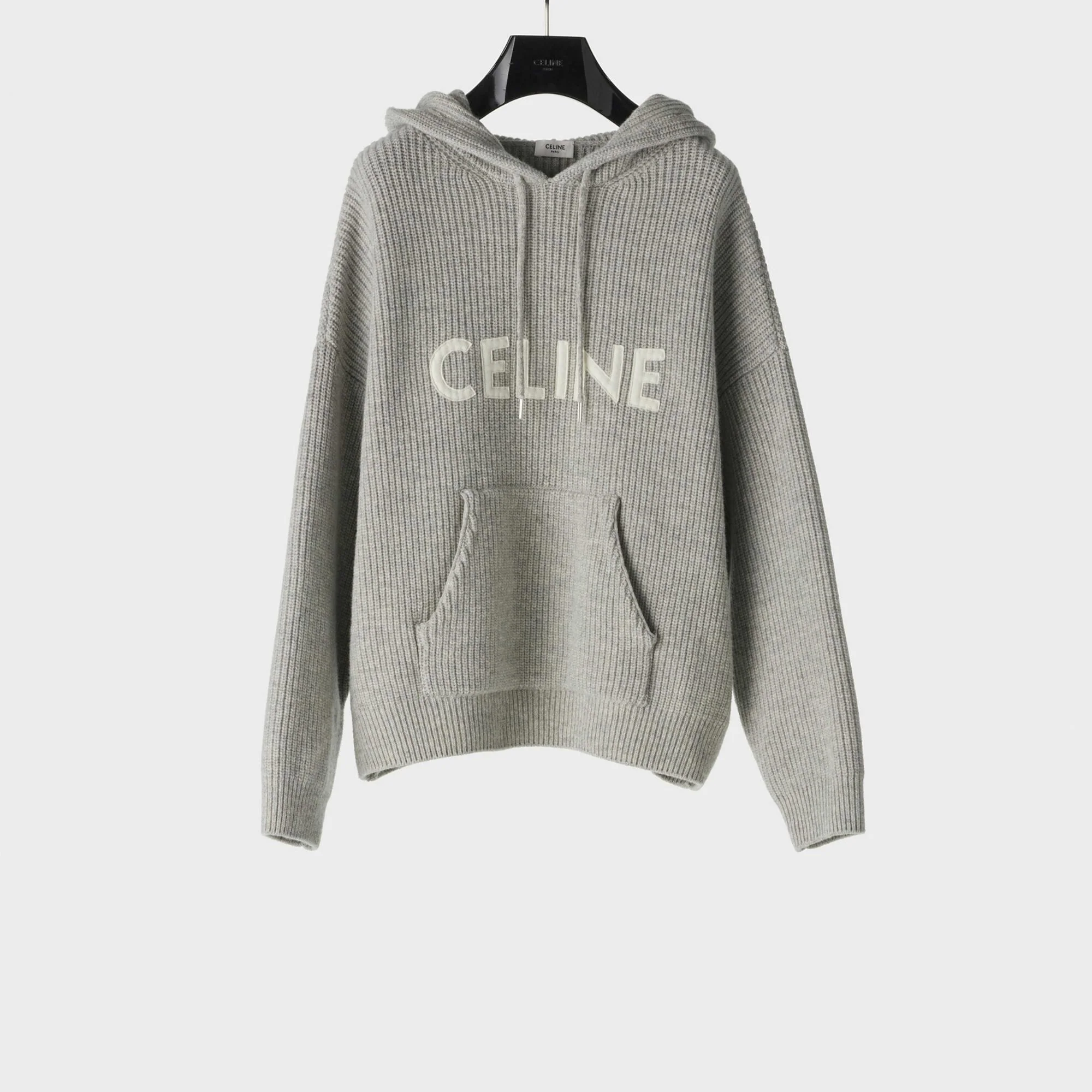 Celine Oversized Hooded Sweater - Light Grey