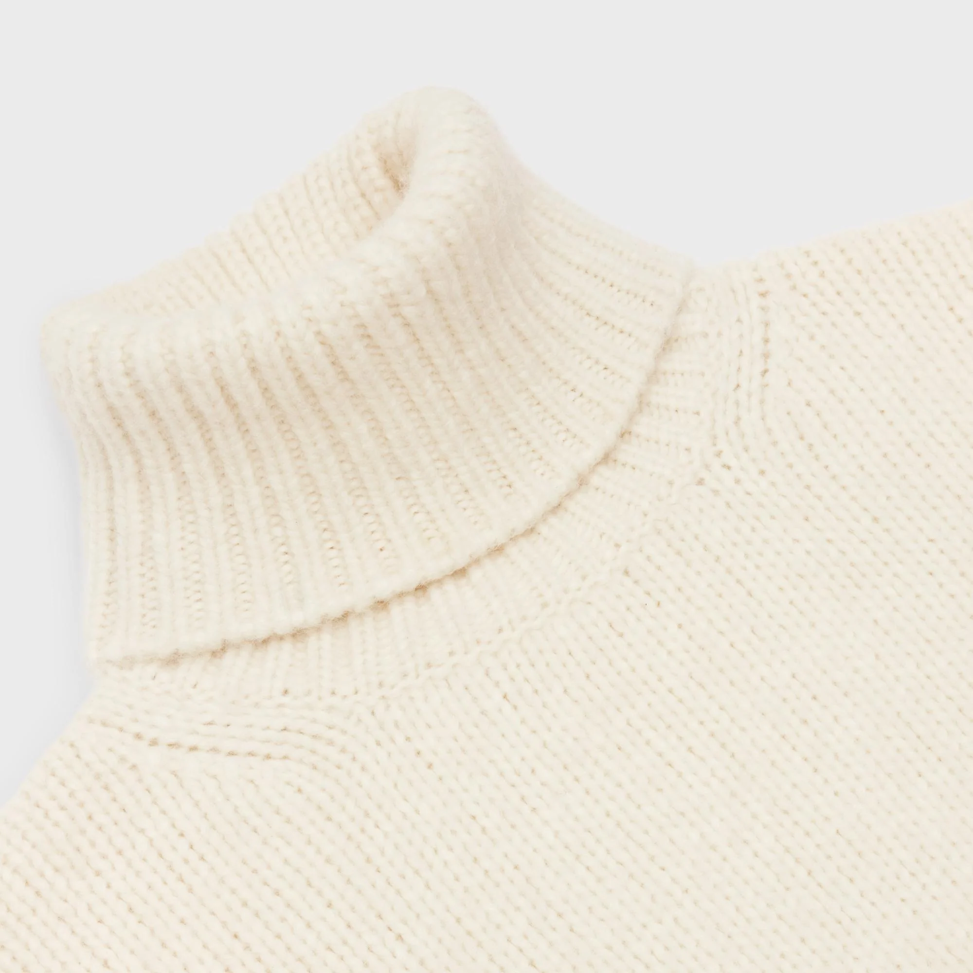 Triomphe Boxy Turtle Neck Sweater - Off White - Image 3
