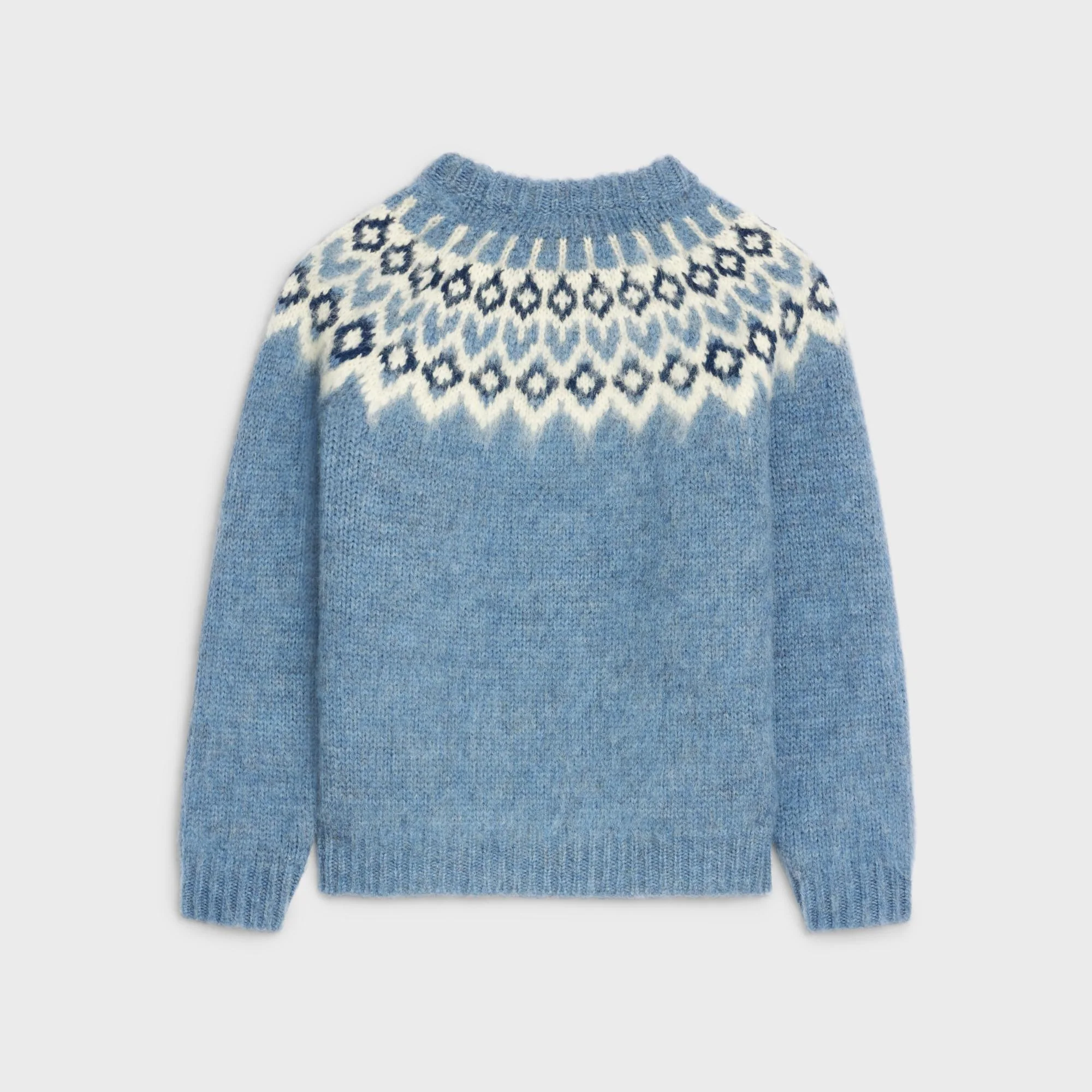 Boxy Round Neck Sweater - Blue - Image 2