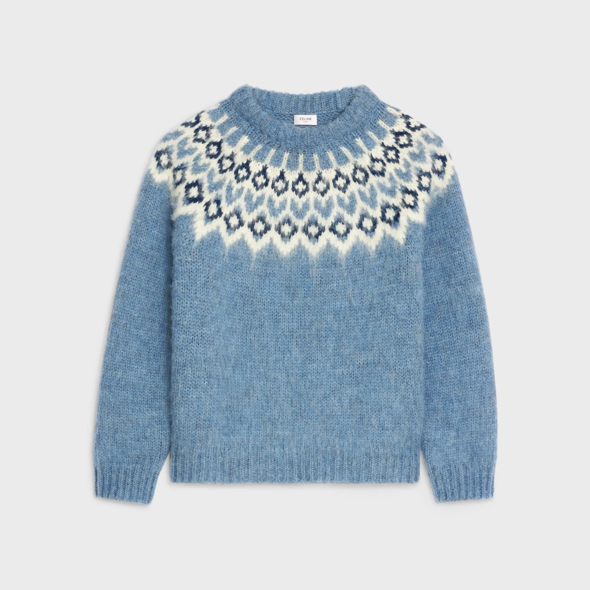 Boxy Round Neck Sweater - Blue