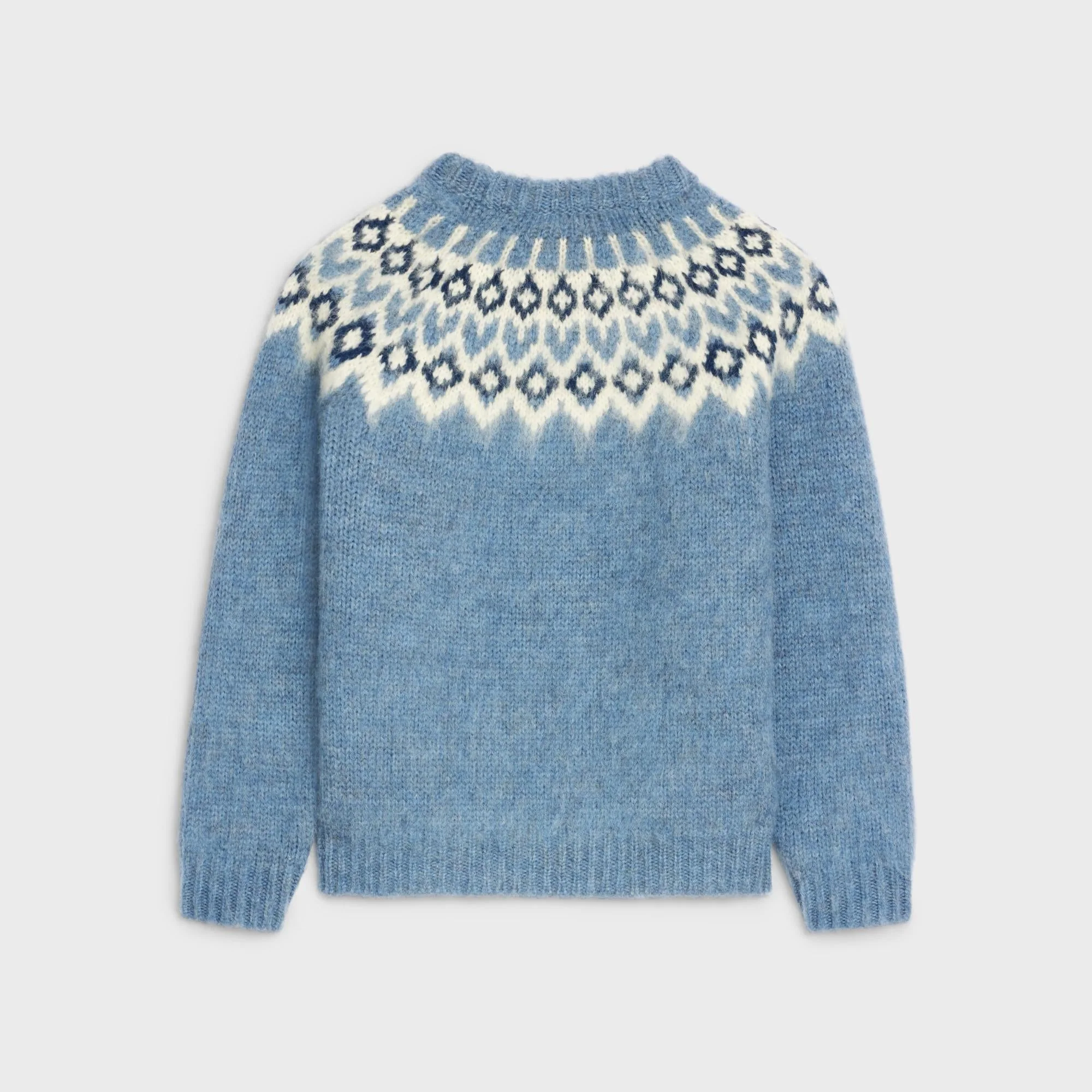 Boxy Round Neck Sweater - Blue - Image 2