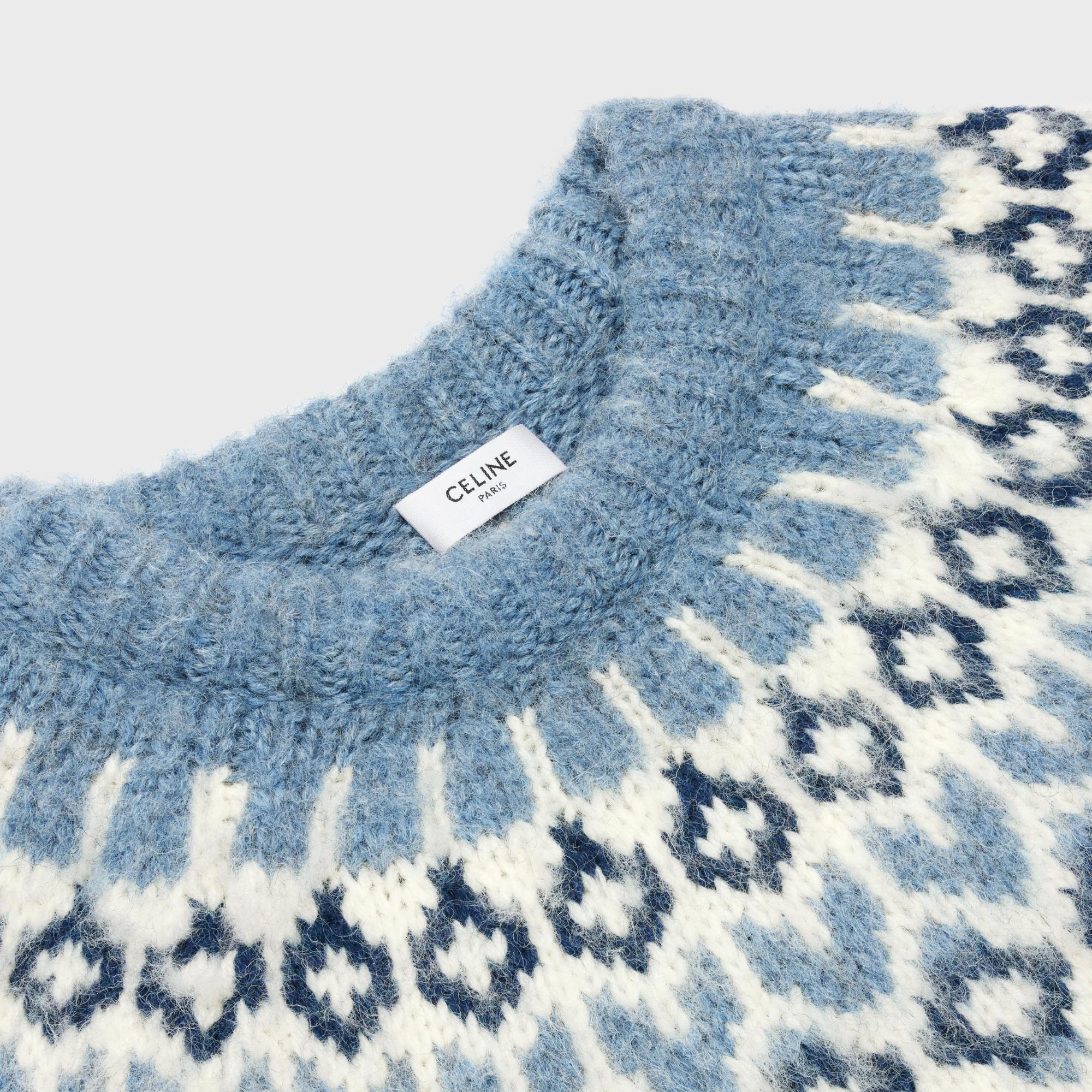 Boxy Round Neck Sweater - Blue - Image 3