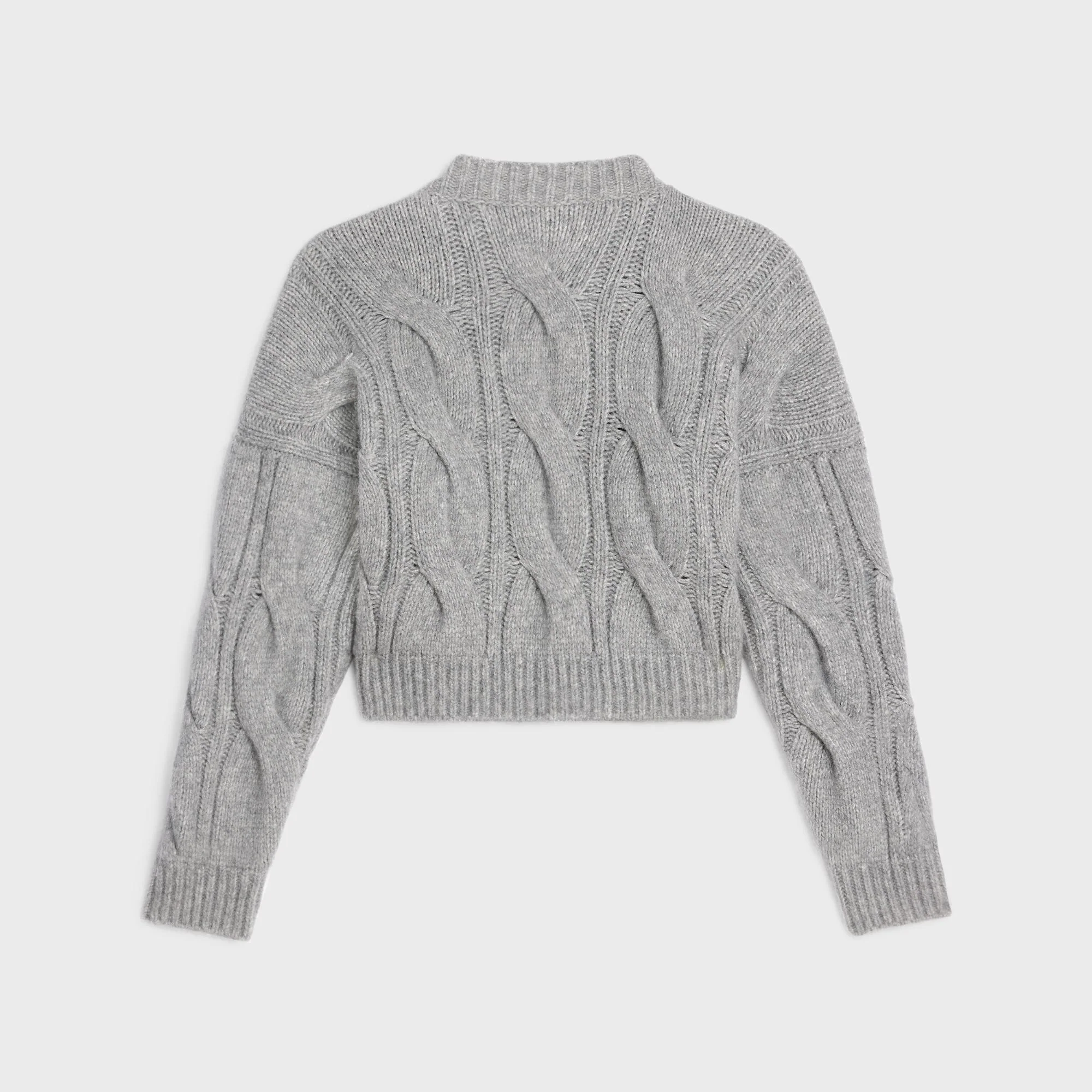 Pull Col V Torsades - Light Grey - Image 2