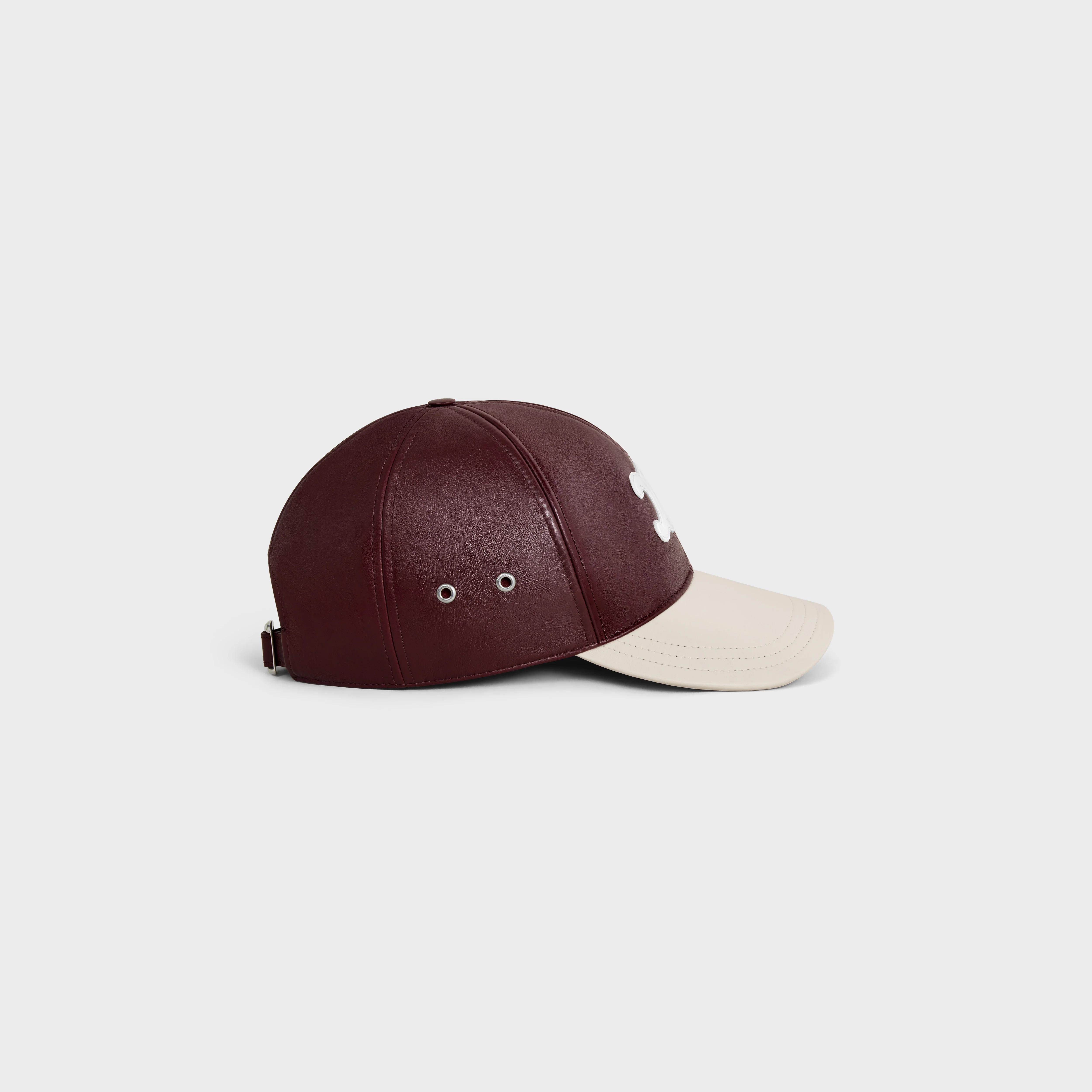 Triomphe Baseball Cap - White/Bordeaux - Image 3