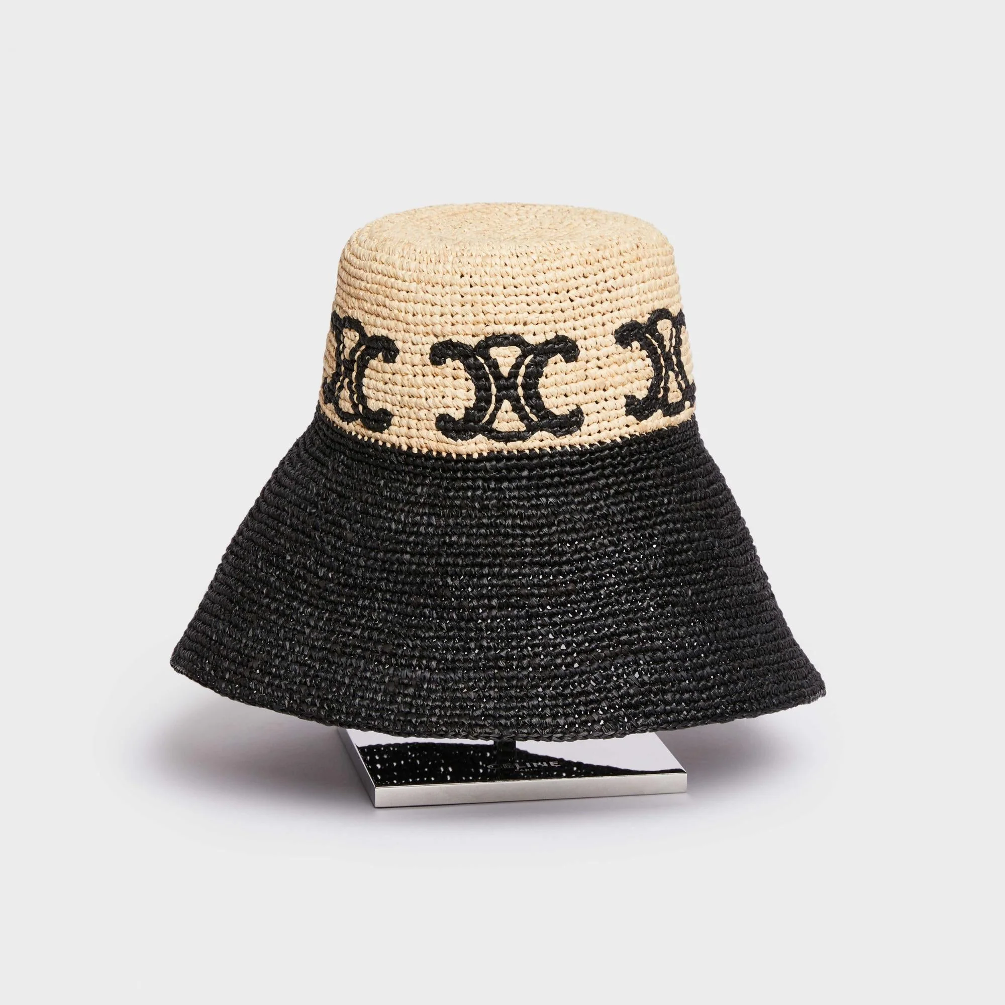 Braided Capeline Bucket Hat - Natural/Black