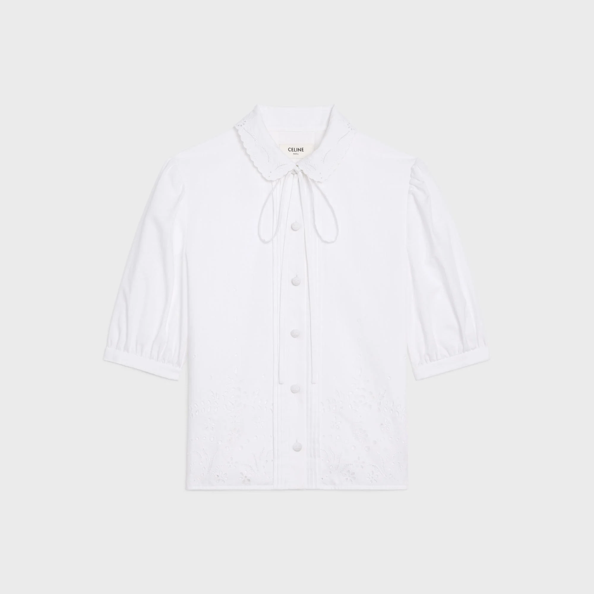 Ang Embroidered Balloon Sleeve Blouse - White