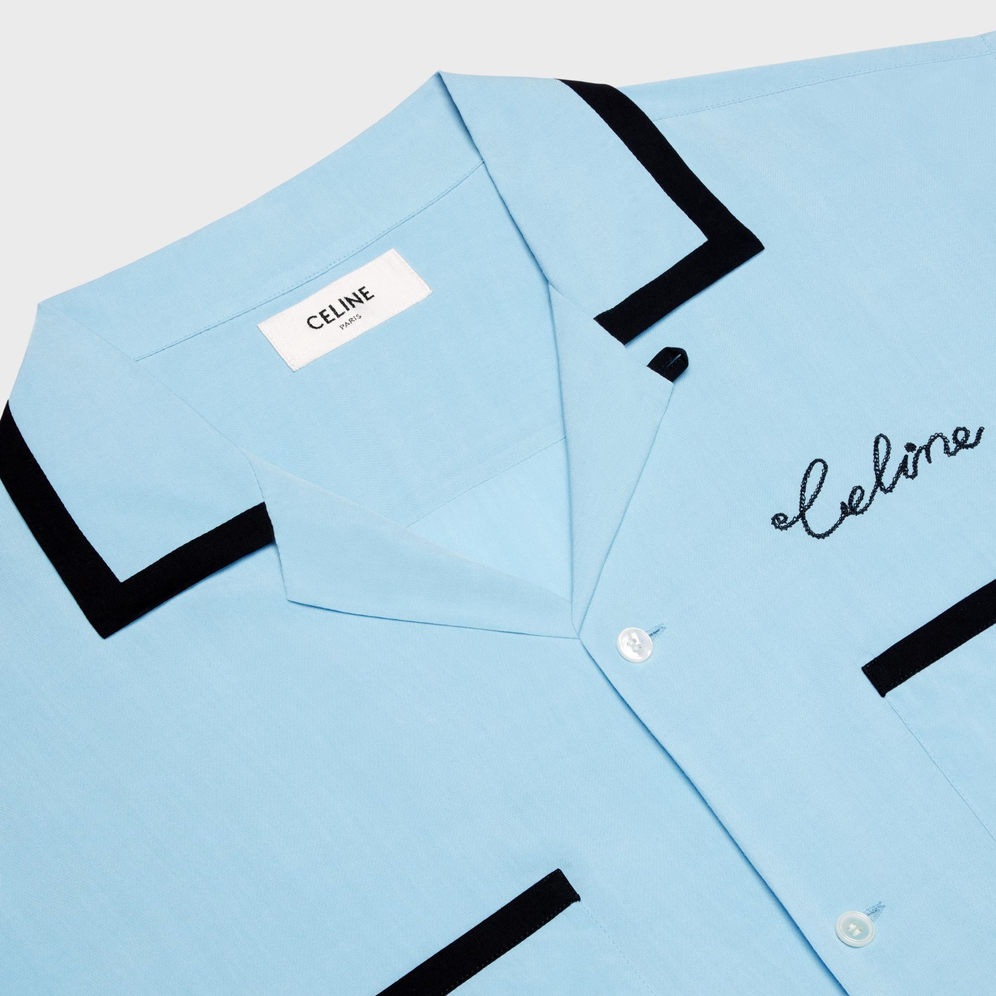 Loose Bowling Shirt - Light Blue - Image 5