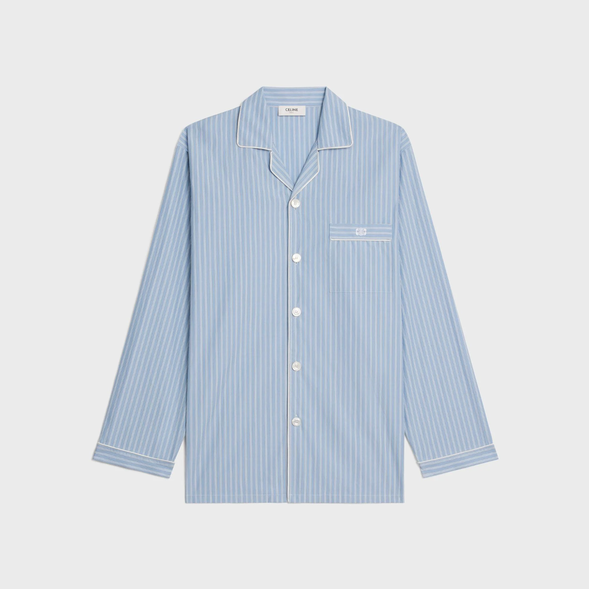Chemise Pyjama Oversize - Bleu Ciel/Blanc/Bleu - Image 5