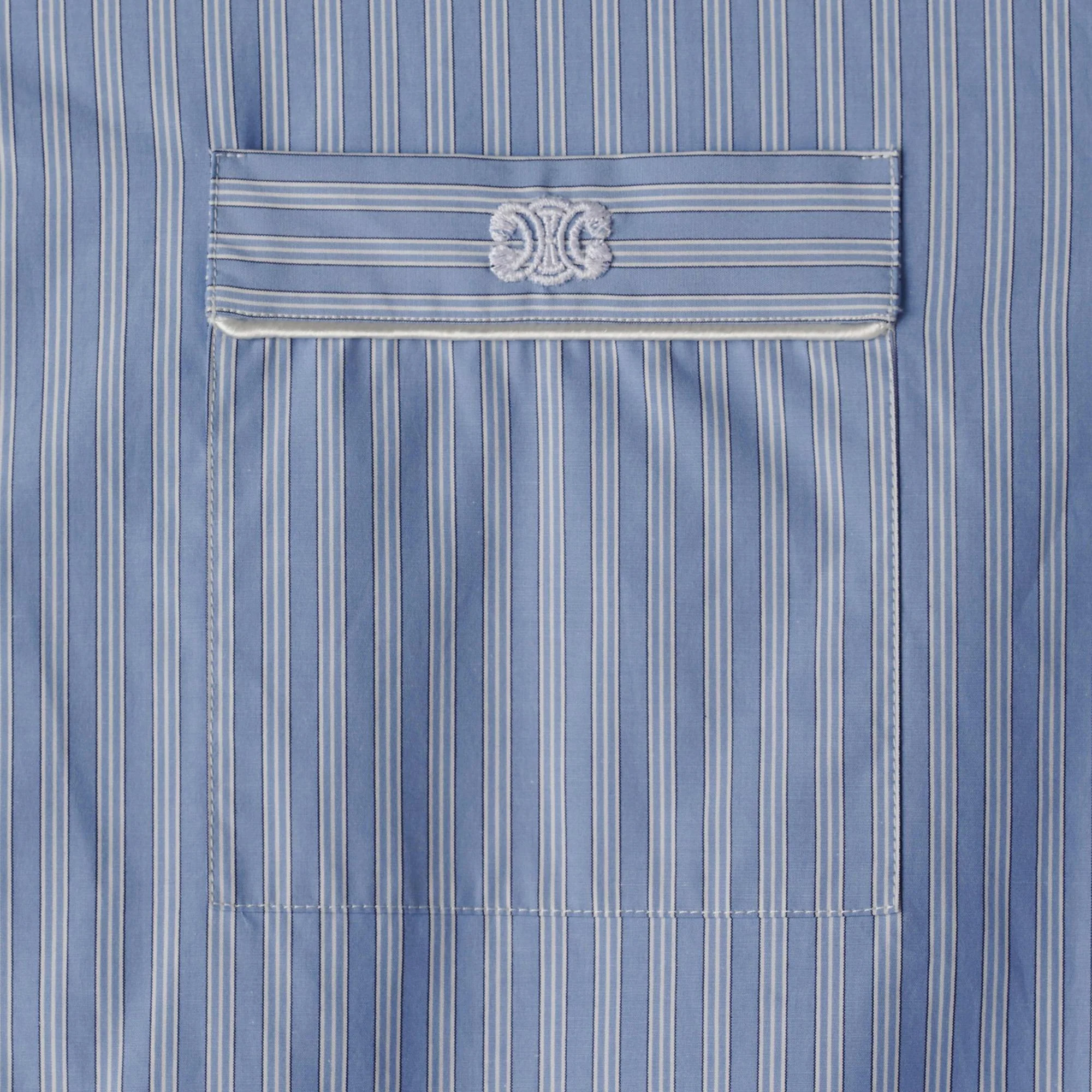Chemise Pyjama Oversize - Bleu Ciel/Blanc/Bleu - Image 8
