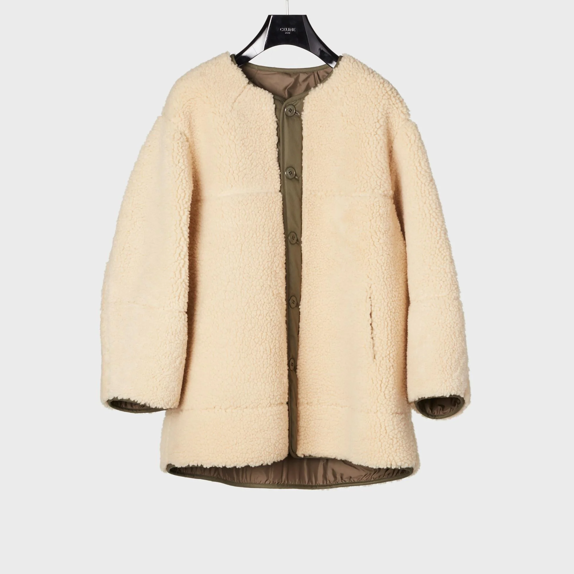 Army Shearling Coat - Cream