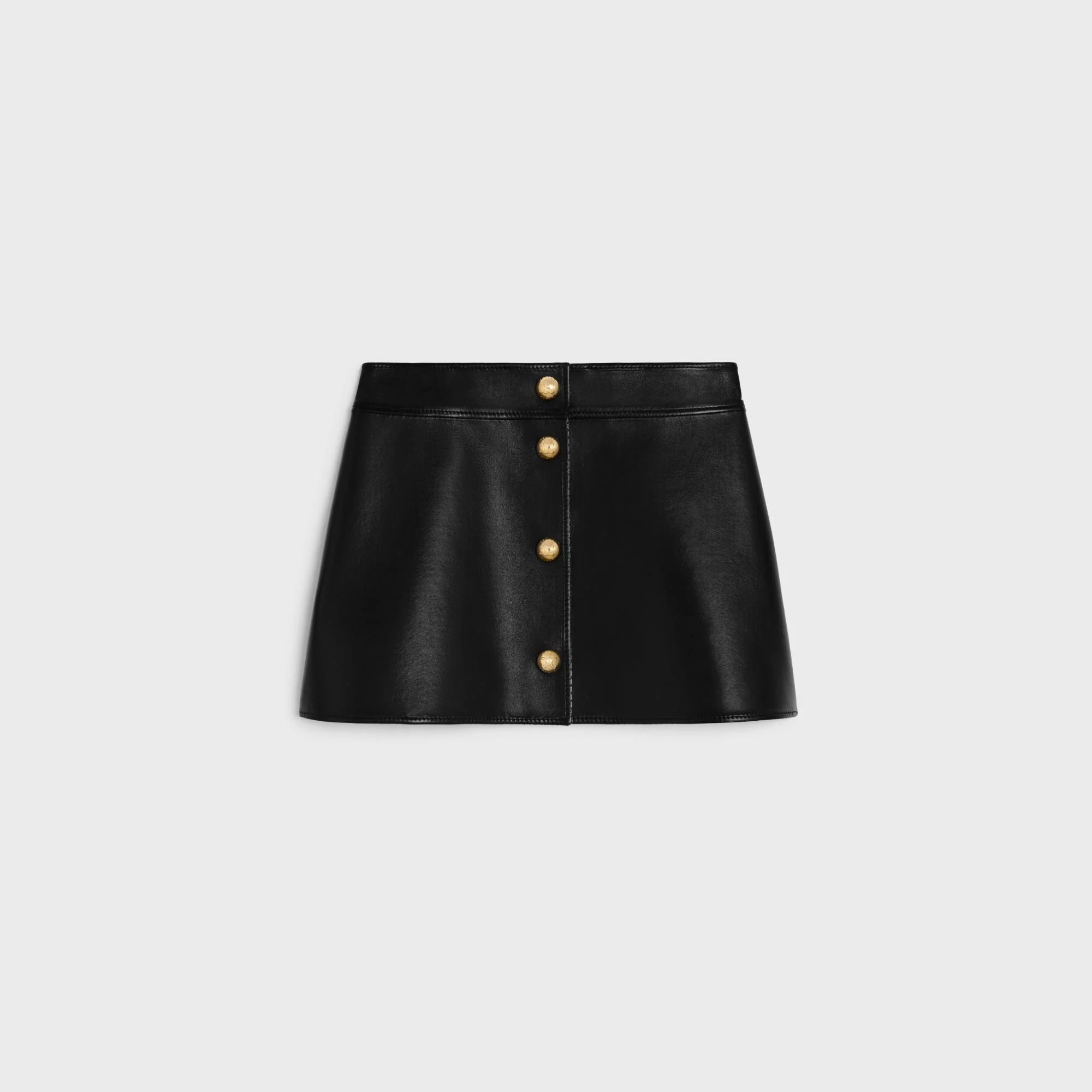 Mini Jupe Trapeze Boutons - Black