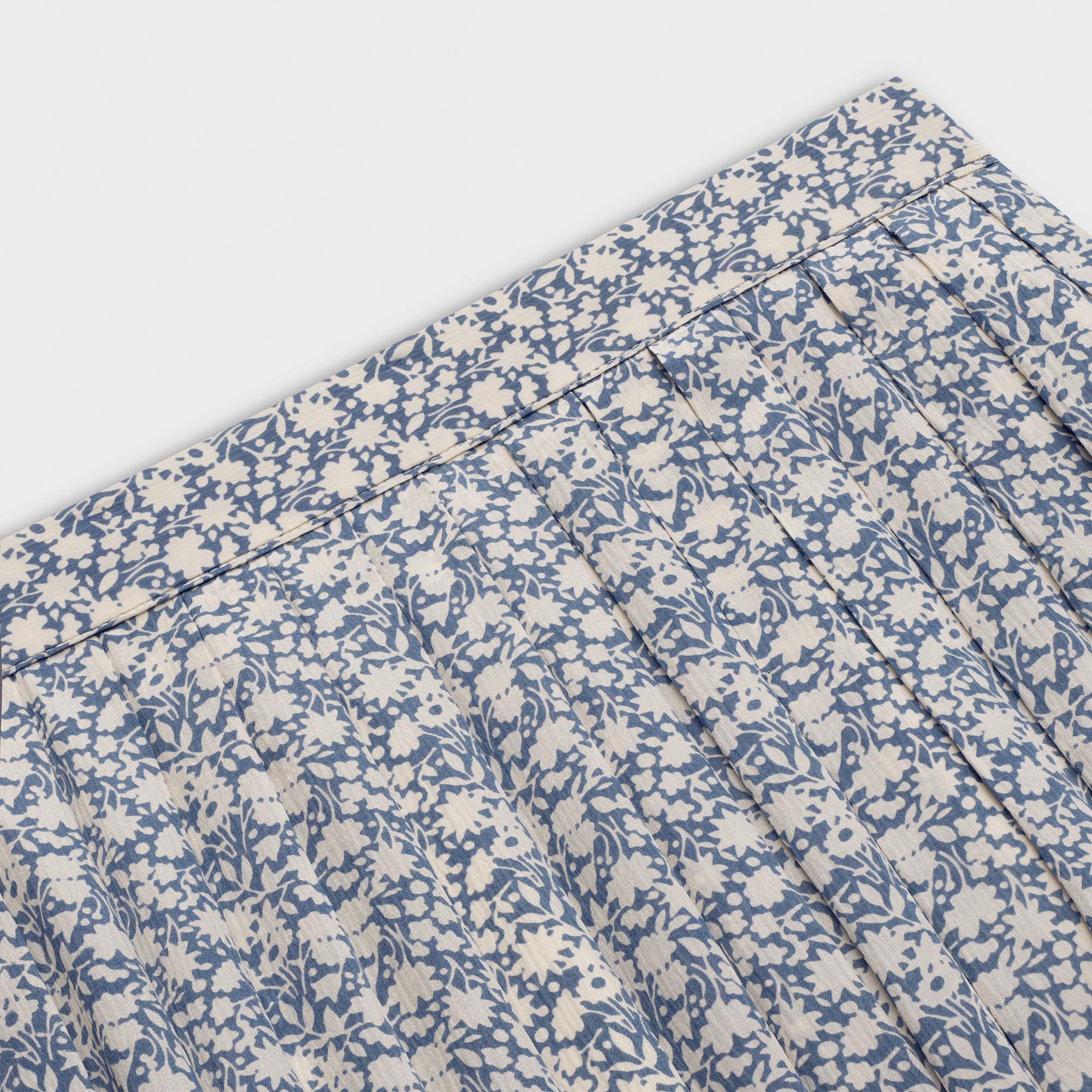 Pleated Prairie Skirt - Blue/Off White - Image 3