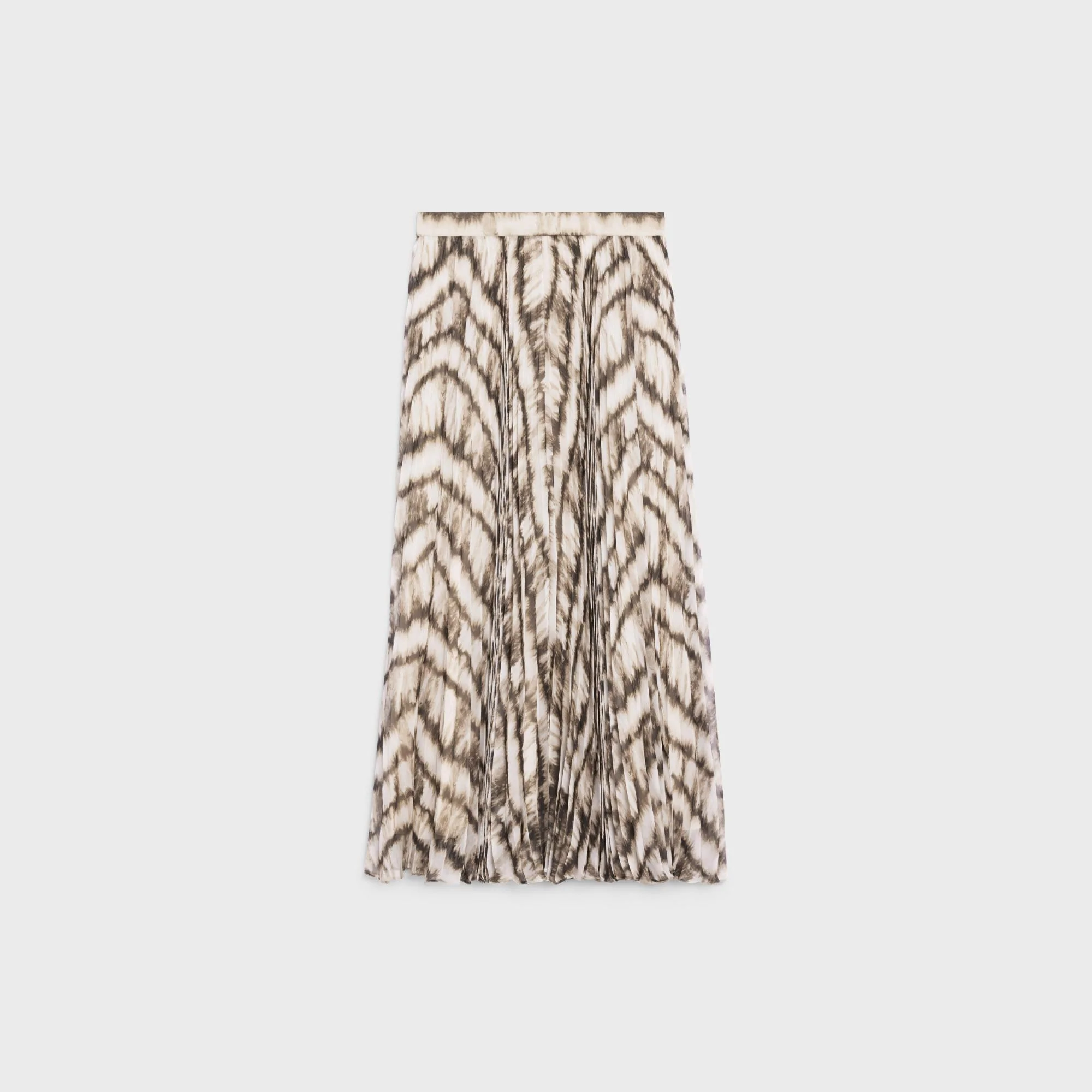 Sun Pleated Skirt - Chalk/Brown