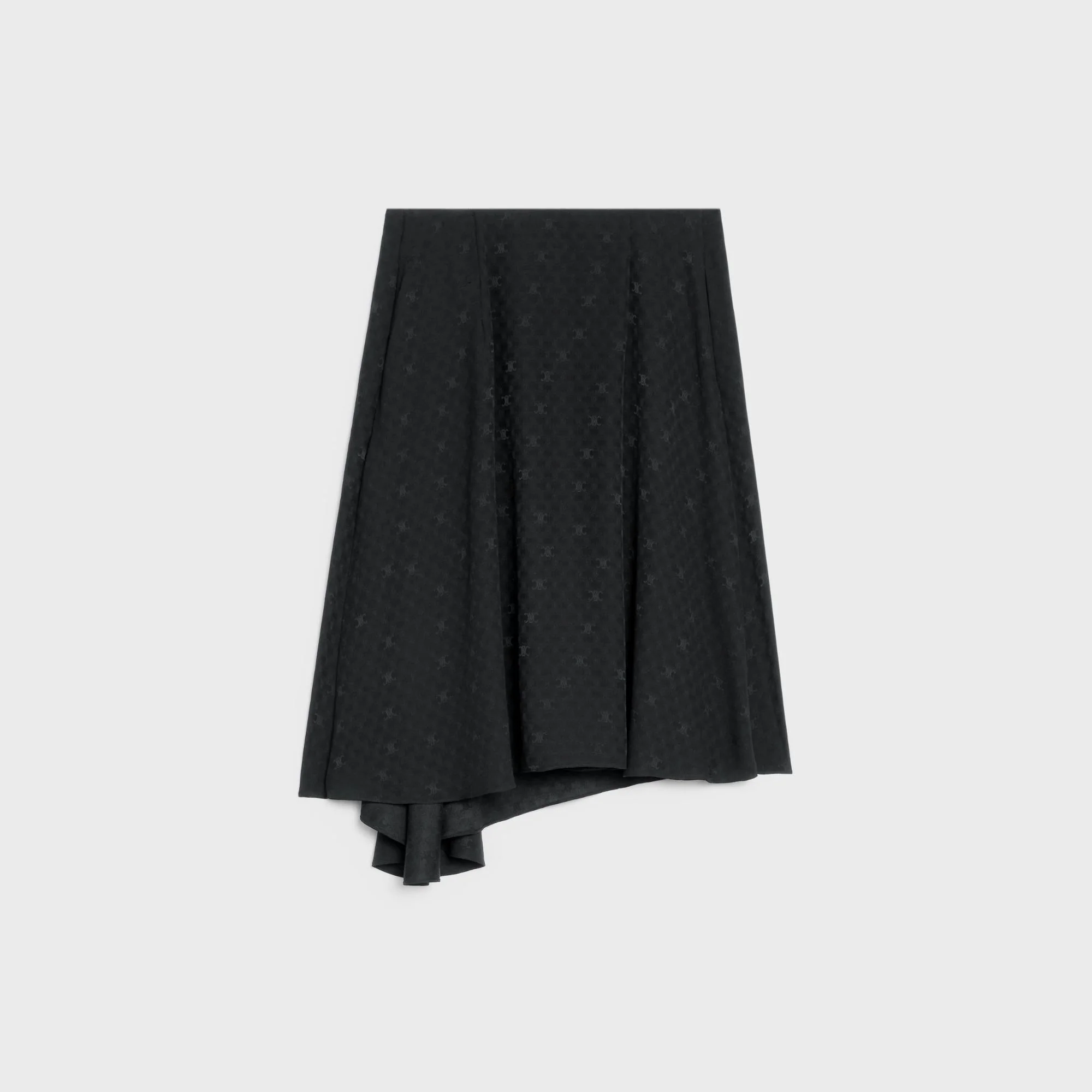Asymmetrical Skirt With Gold Buttons - Black - Image 2