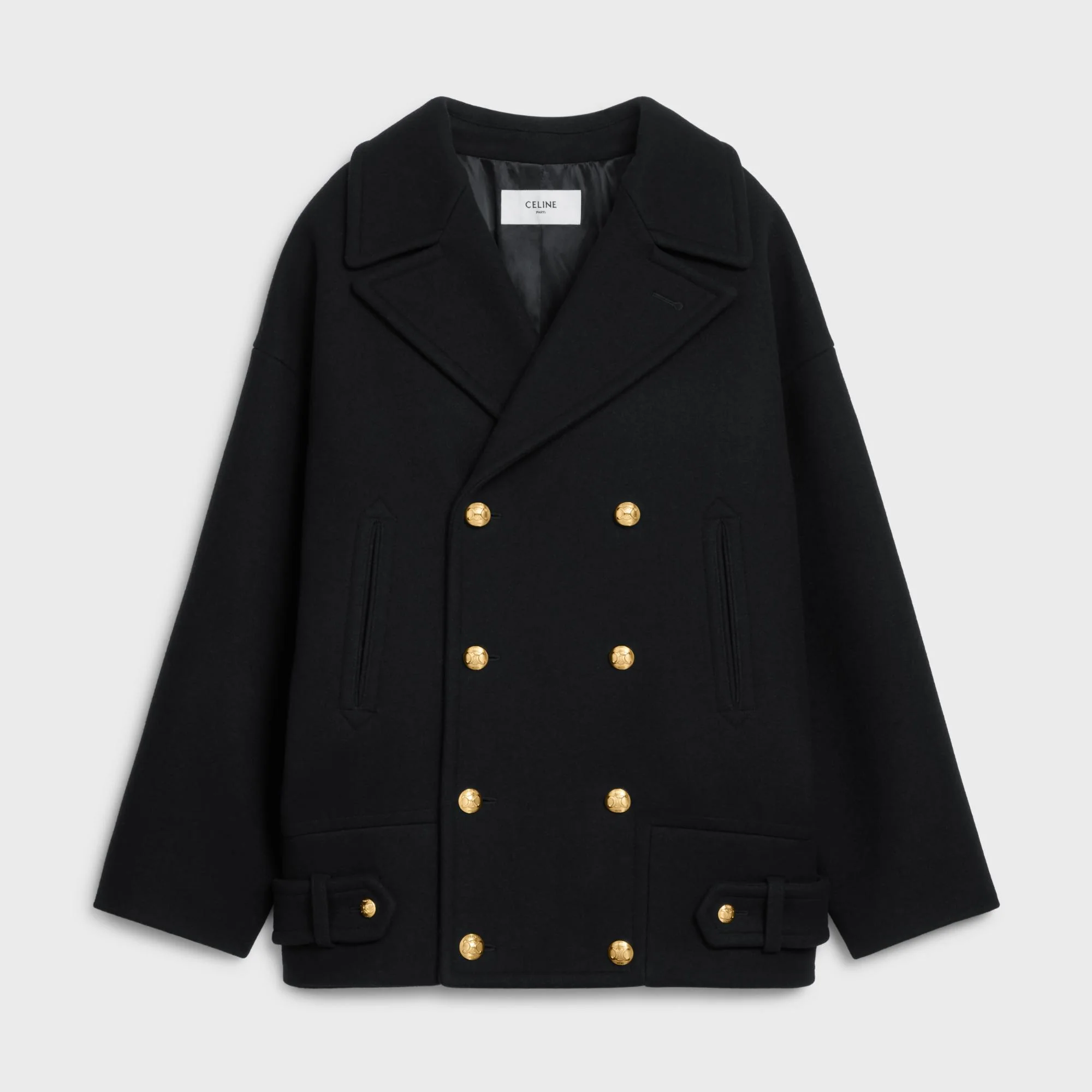 Eggshape Peacock Coat - Black