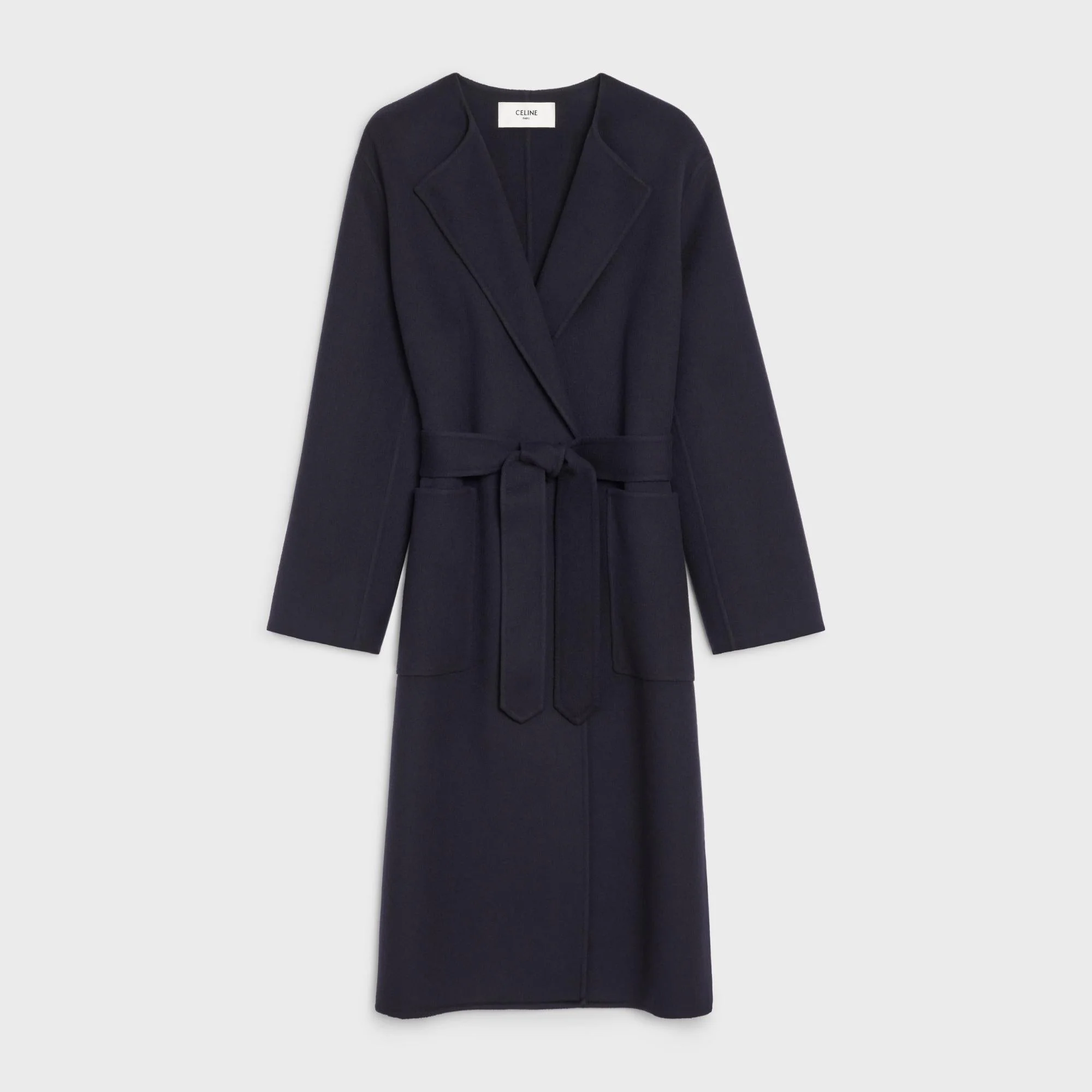 Double Faced Pure Collar Coat - Midnight