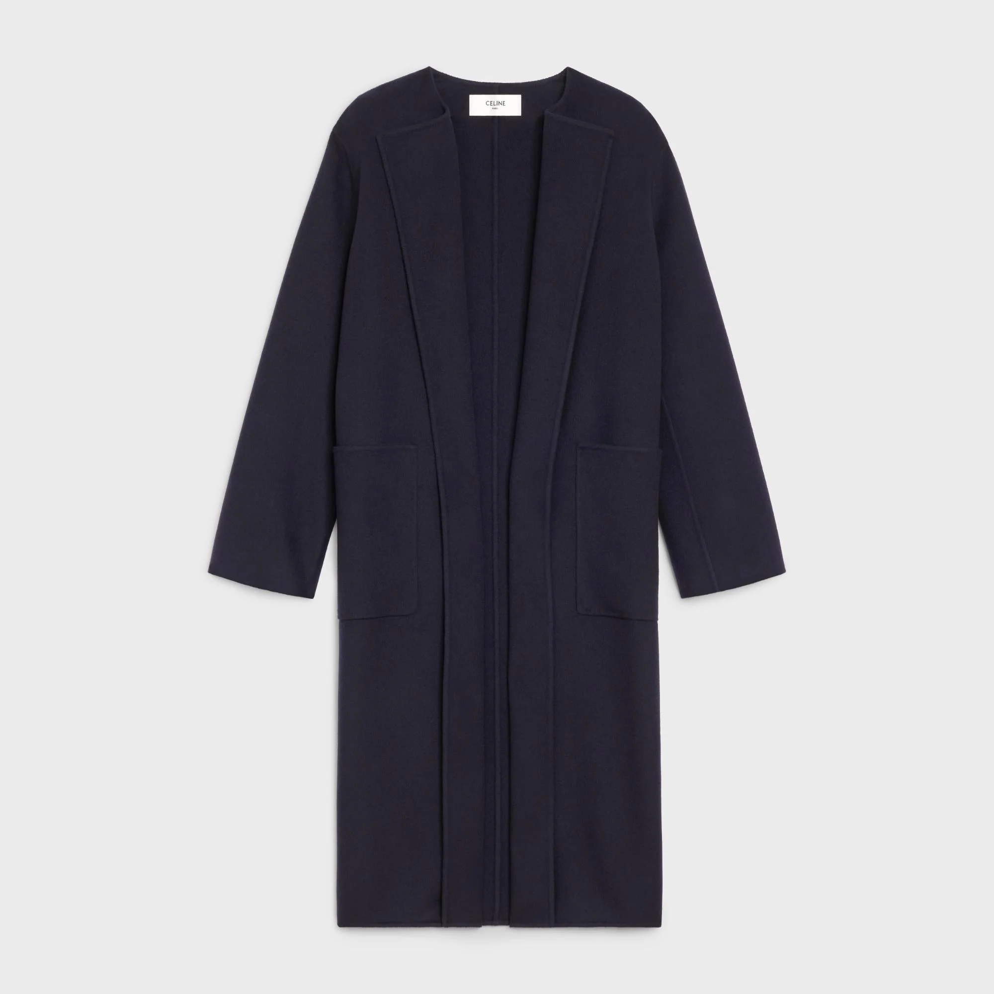 Double Faced Pure Collar Coat - Midnight - Image 3