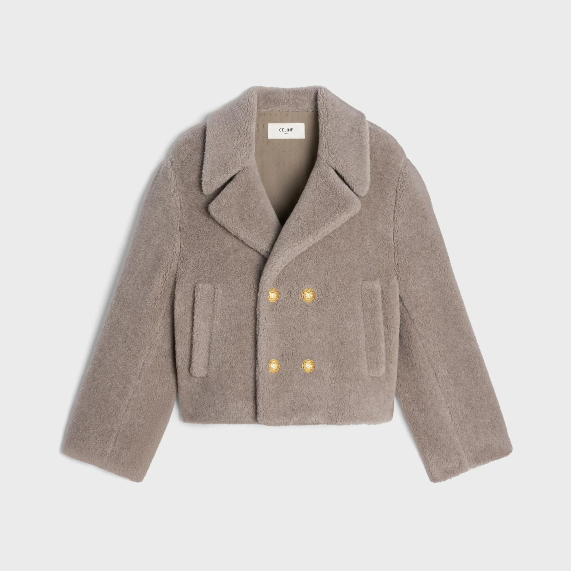 Cropped Peater Coat - Taupe