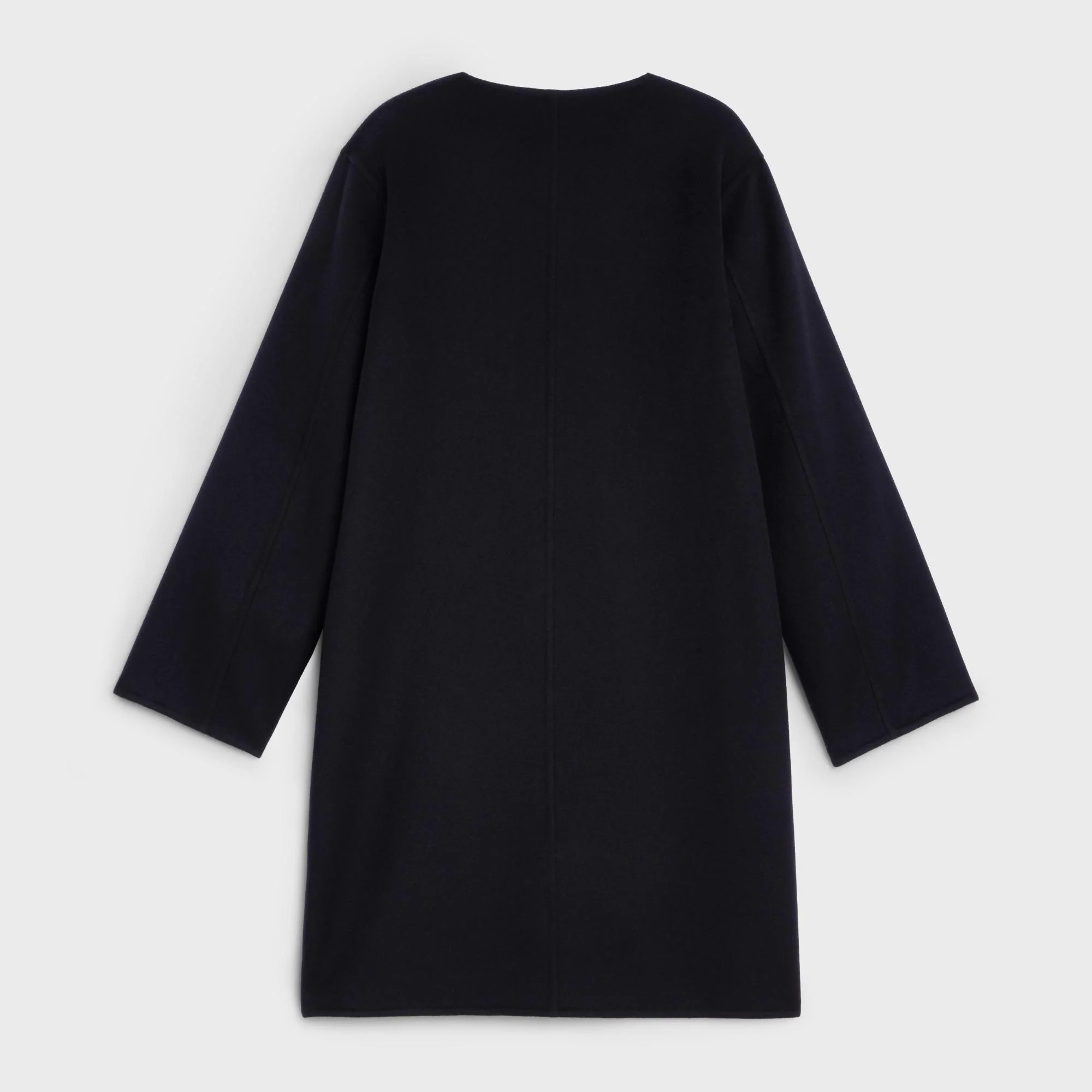 Manteau Col Pur Double Face - Black - Image 2