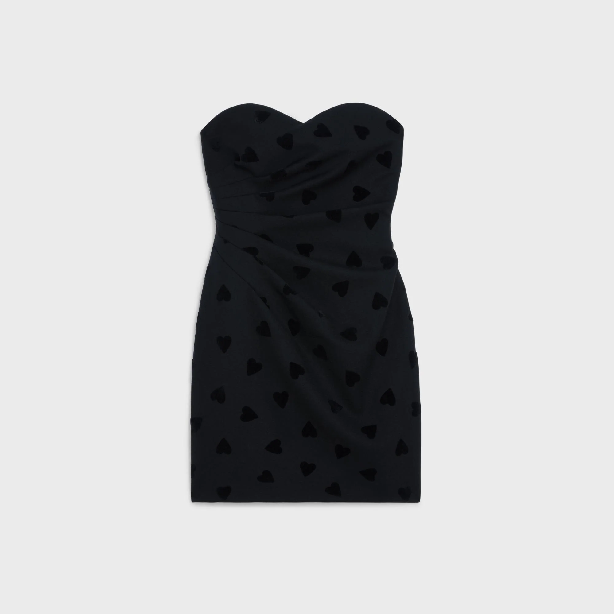 Mini Dress Strapless Neckline - Black