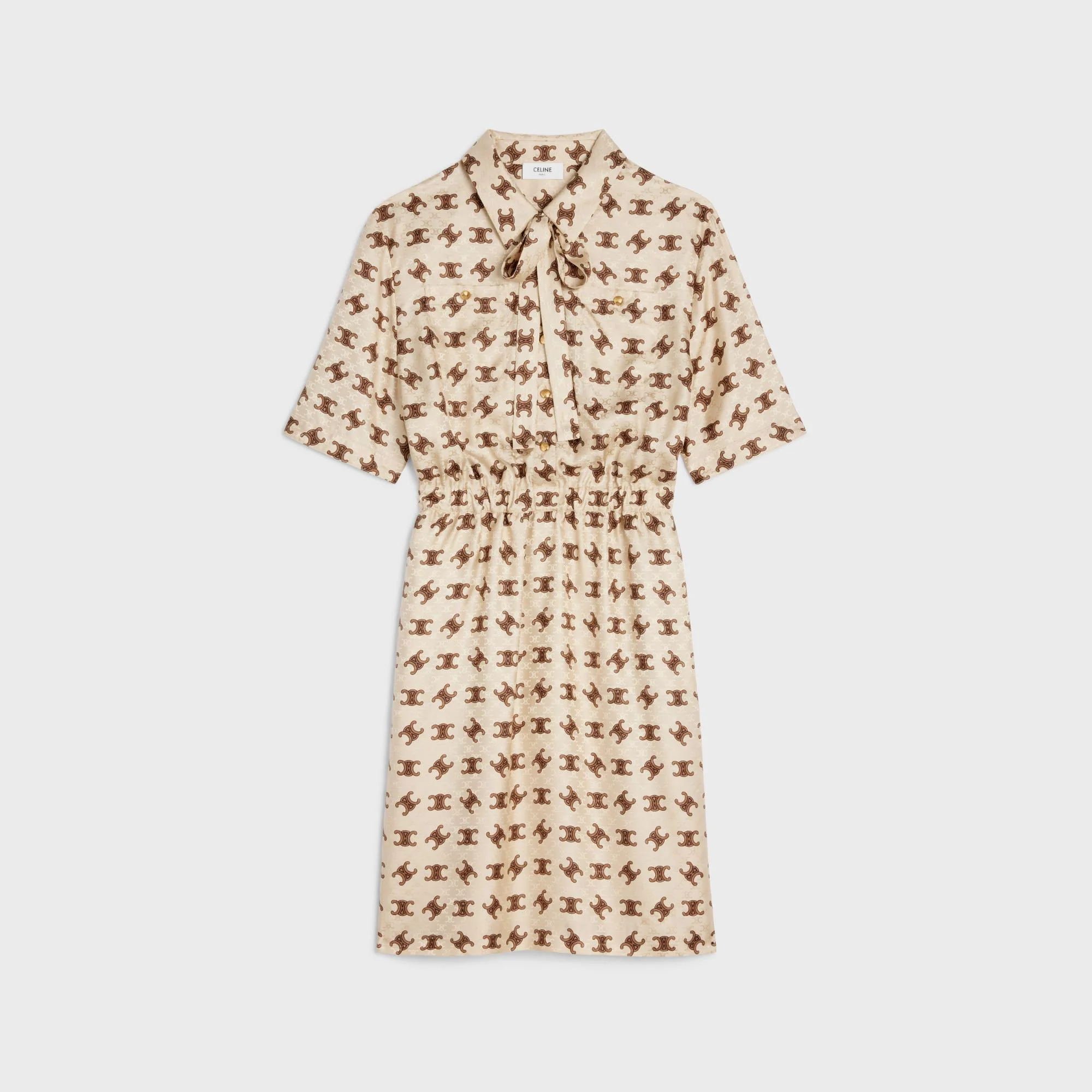 Lavalliere Shirt Dress - Nougat/Hazelnut