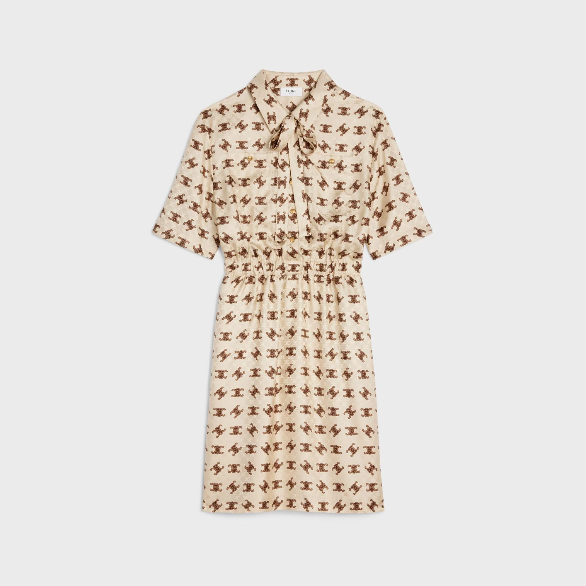Lavalliere Shirt Dress - Nougat/Hazelnut