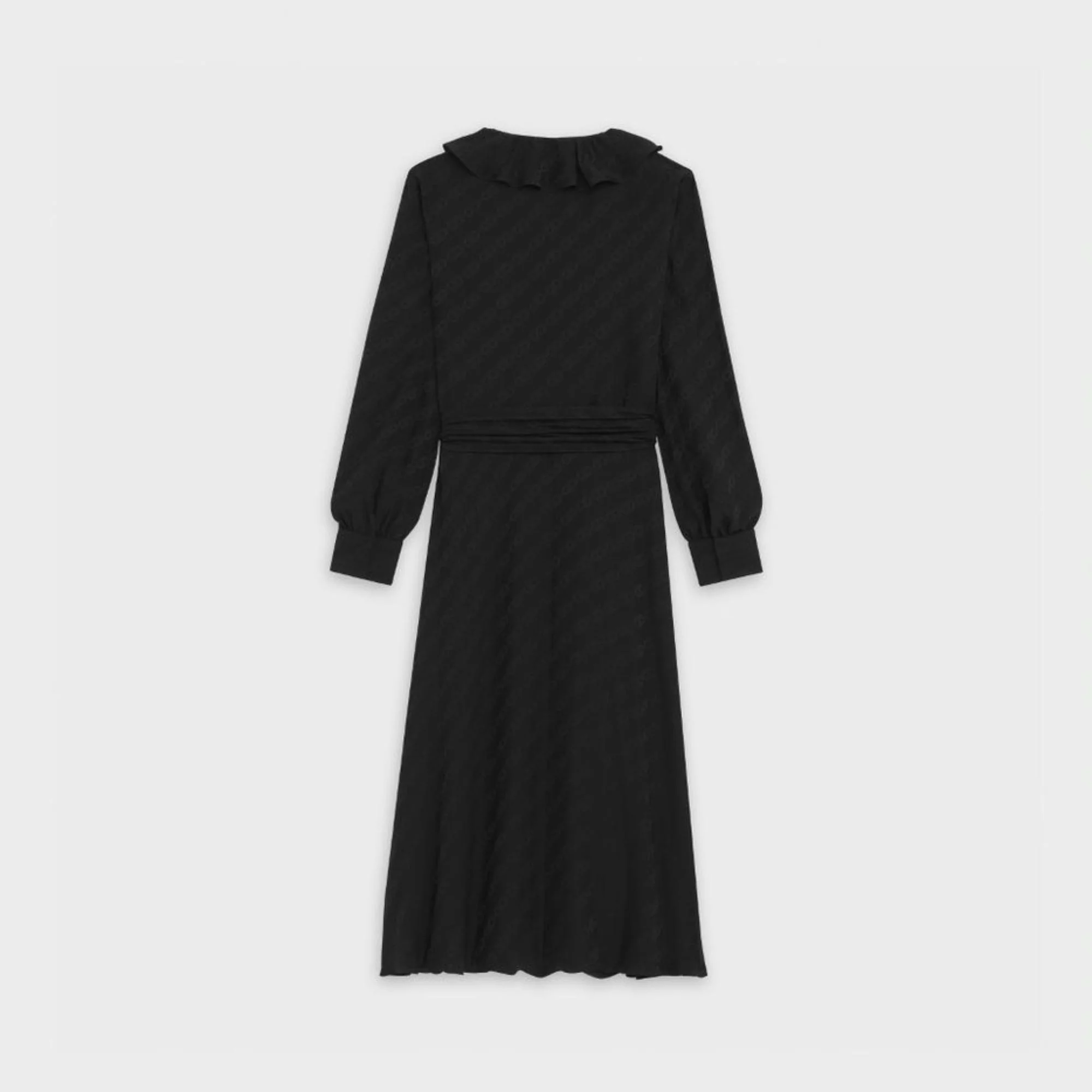 Long Sleeved Ruffle Dress - Black - Image 2