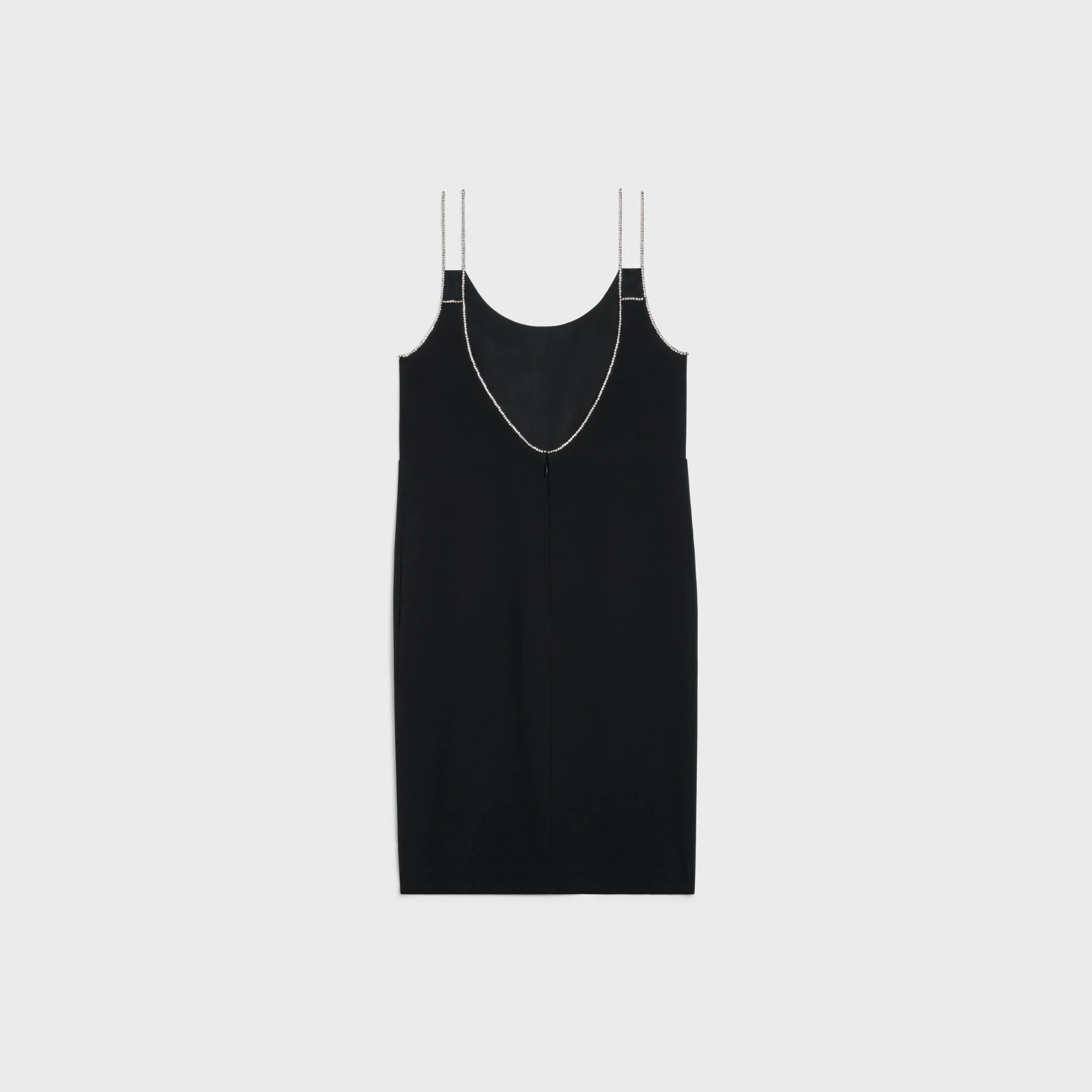 Backless Dress With Strass Straps - Black - Image 5