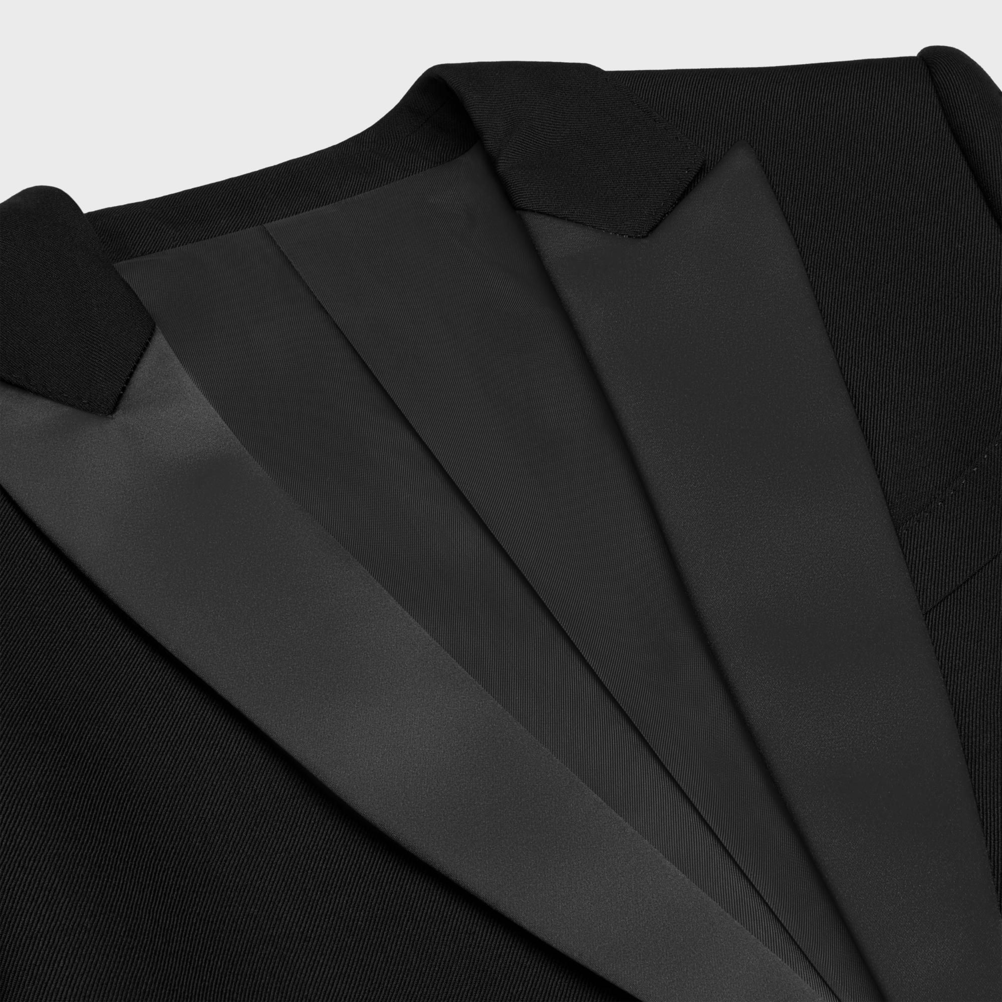 Short Jacket 1B Notch Collar Tux - Black - Image 3
