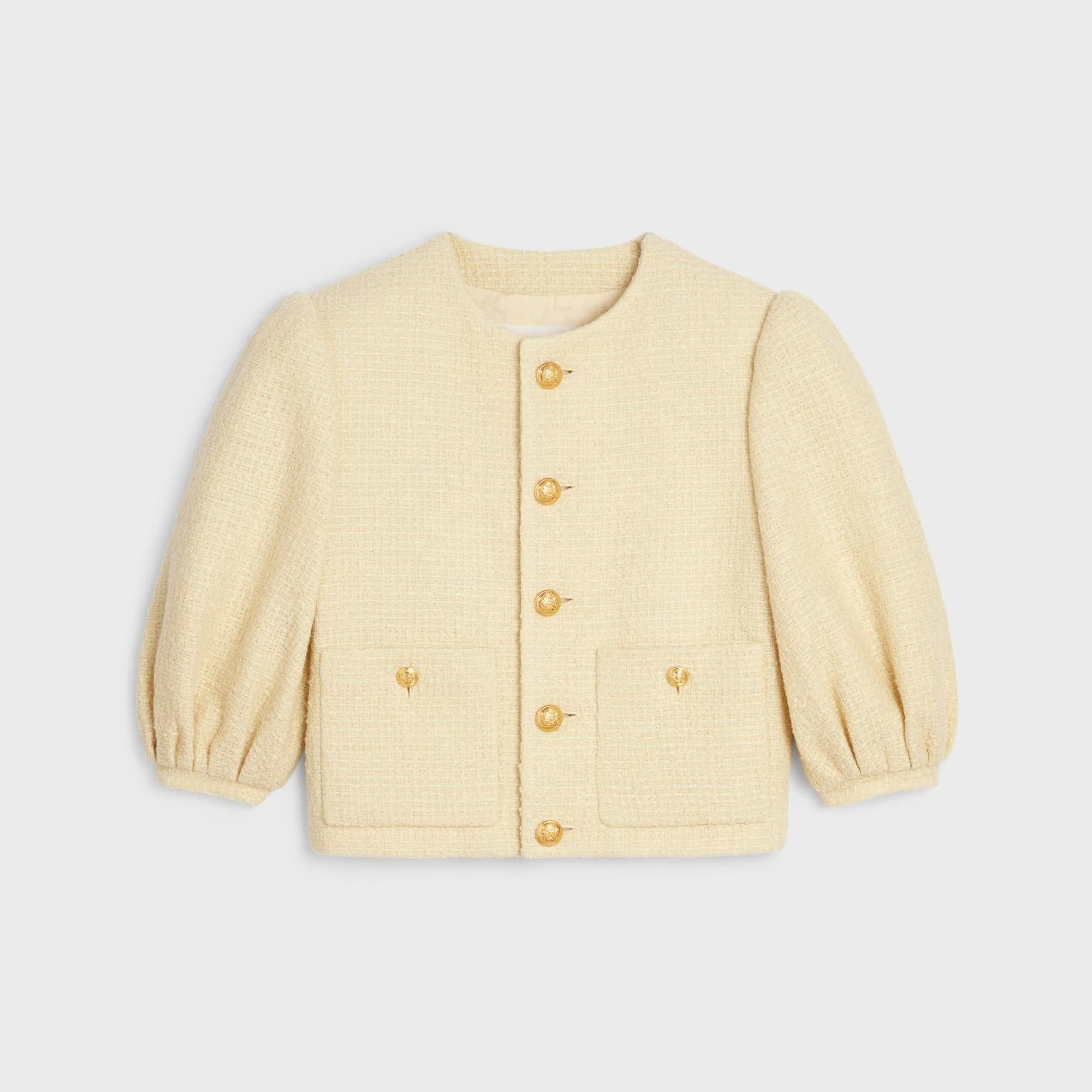 Veste Cardigan Manche Ballon - Jaune Paille